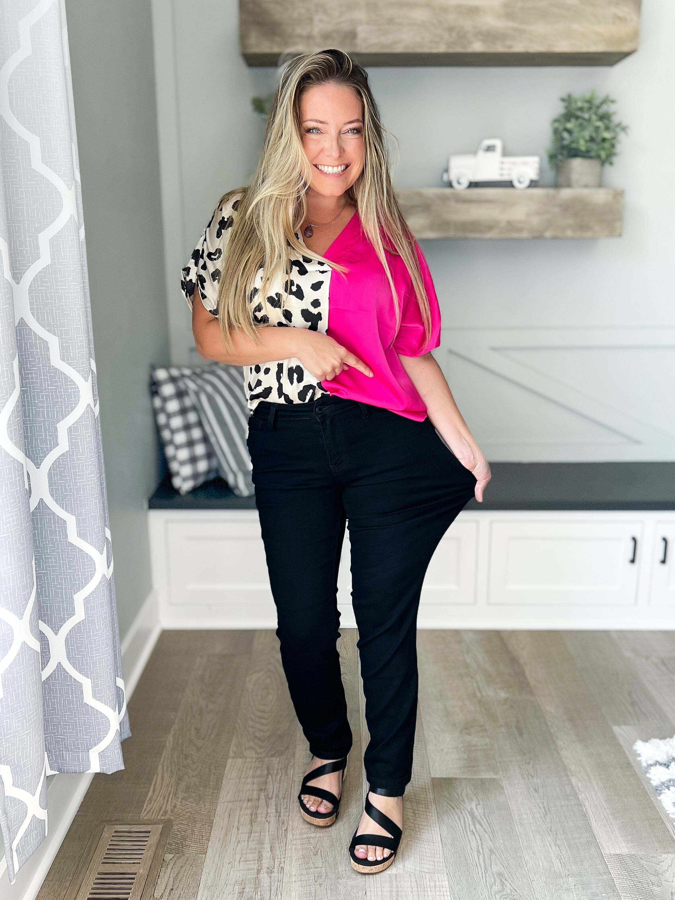 Total Eclipse - Christmas Slim Fit Black Jeans- Final Sale