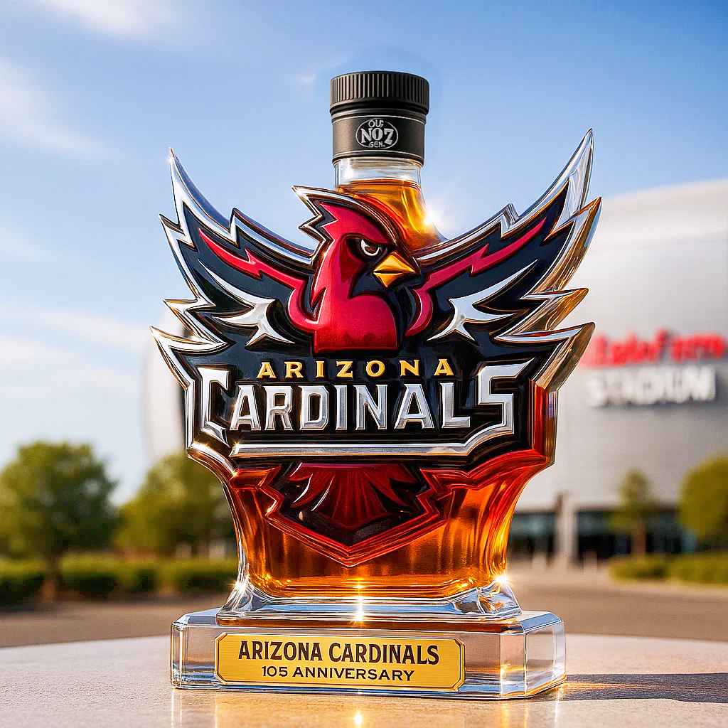 Arizona Cardinals 105th Anniversary Whiskey Bottle
