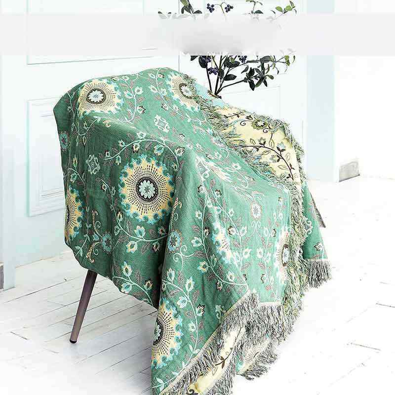 Retro Sofa Cover Cotton Reversible Blanket