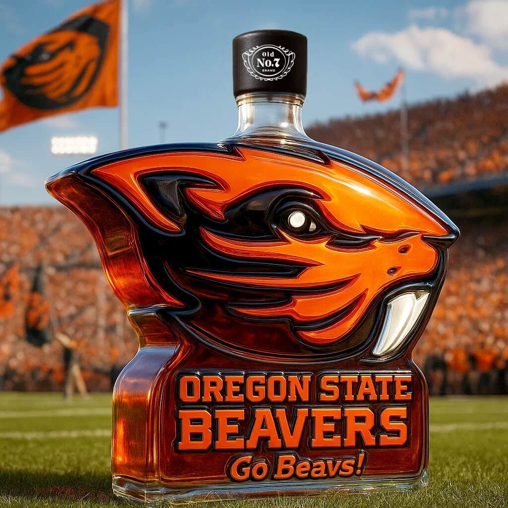 Oregon State Beavers Limited Edition Whiskey Bottle
