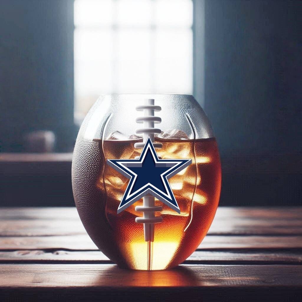 NFL Team Football Glass