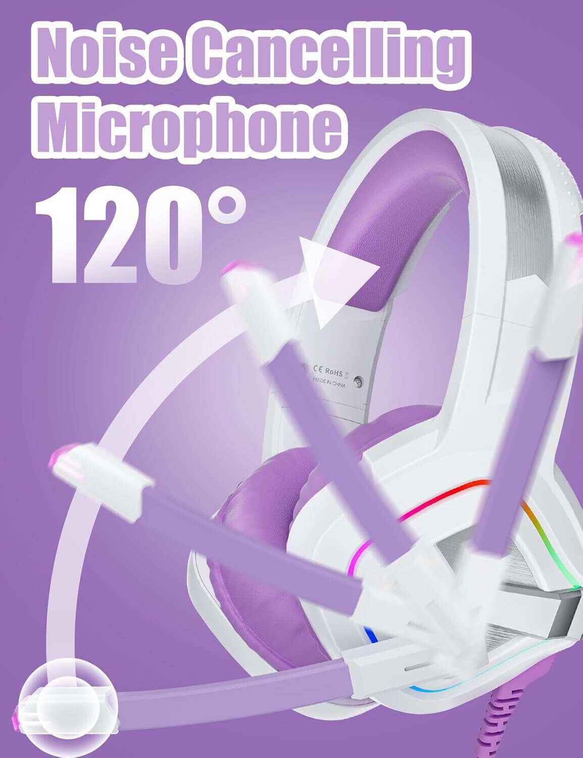 ZIUMIER Z66 Gaming Headset, Wired, Over-Ear, Noise Cancelling Mic, RGB Light, Stereo Surround Sound, Compatible with PS4, PS5, Xbox One, Laptop (Green)