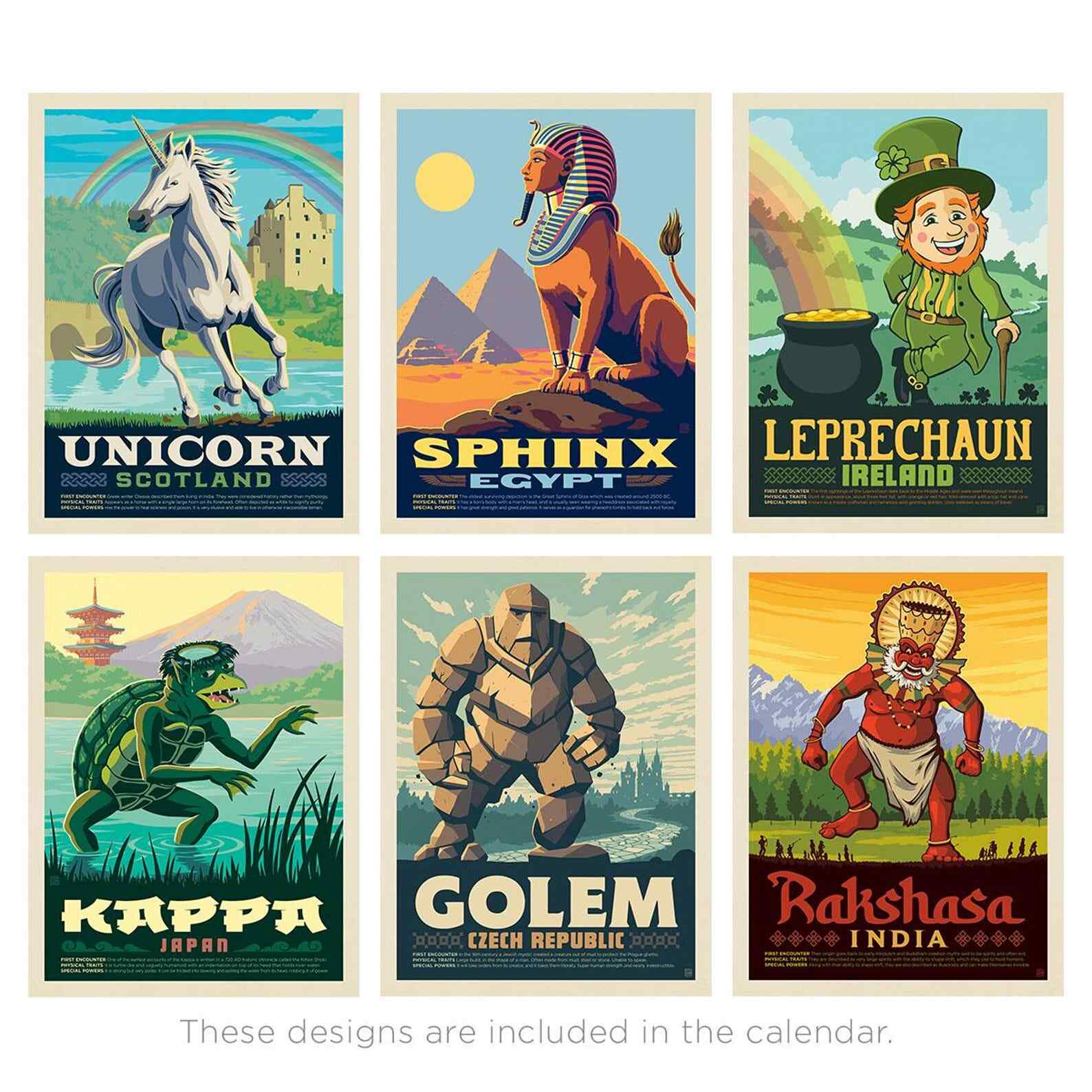 2026 Wall Calendar: Mythical Creatures from Around the World