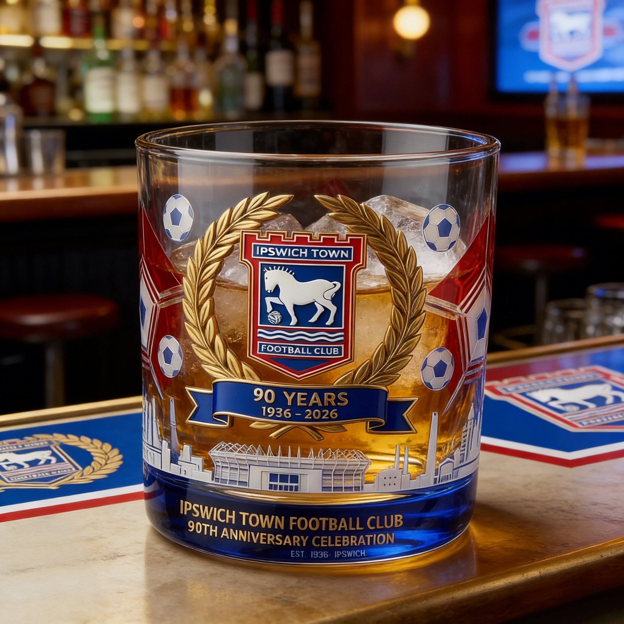 Ipswich Town FC 90th Anniversary Whisky Glass (Pre-sale)