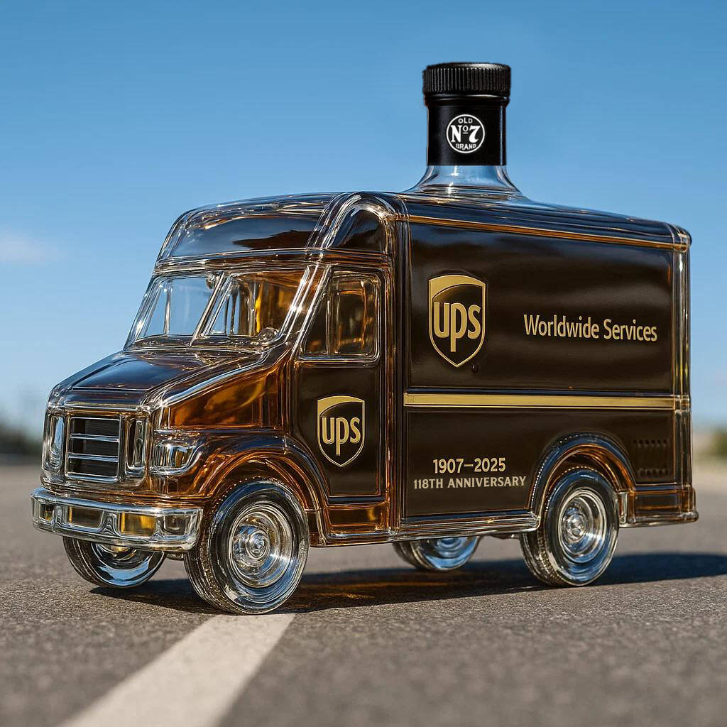 UPS 118th Anniversary Brown Truck Whiskey Bottle