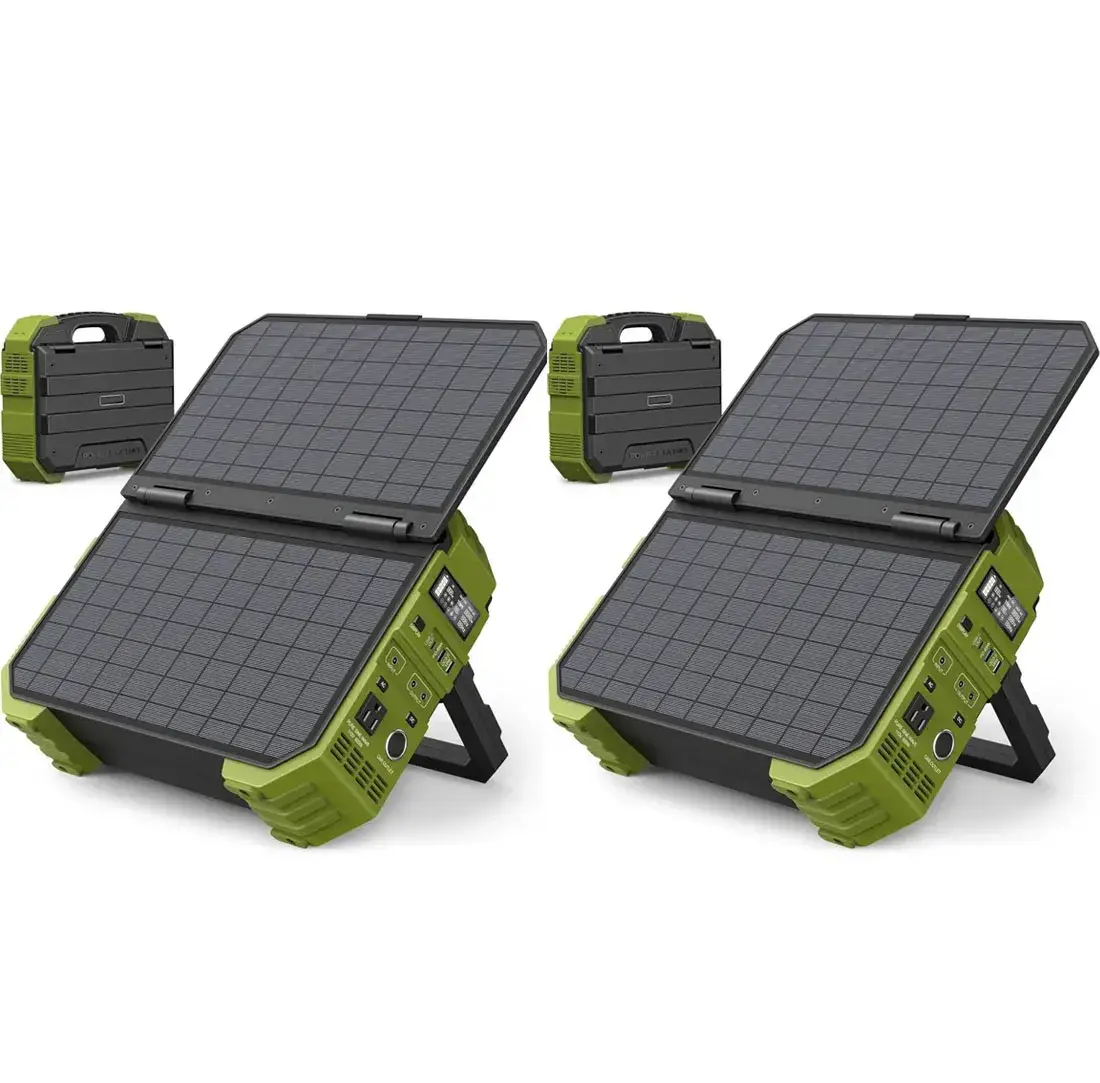 Spring Sale💥Last Day Buy 1 Get 1 Free💥Portable Power Station with Built-in Solar Panel