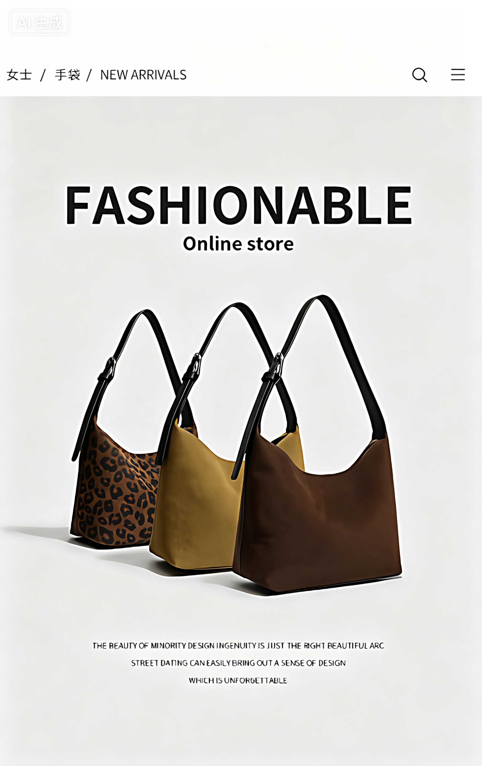 Fashionable women bag with cowhide leather