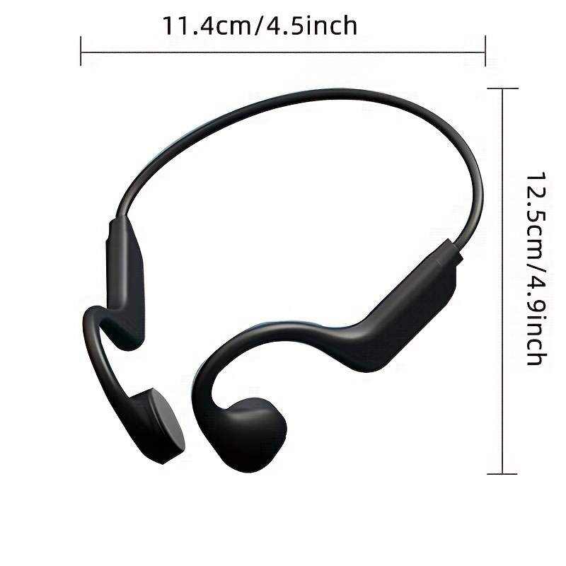 2025 New Upgraded Bone Conduction Earphones True Wireless Open Type Earphones Dual Ear Bone Sensing Sports Earphones Waterproof Sweat Resistant Tape Microphone Induction Conduction Earphones For Running, Cycling, Exercise, Gym Driving Black