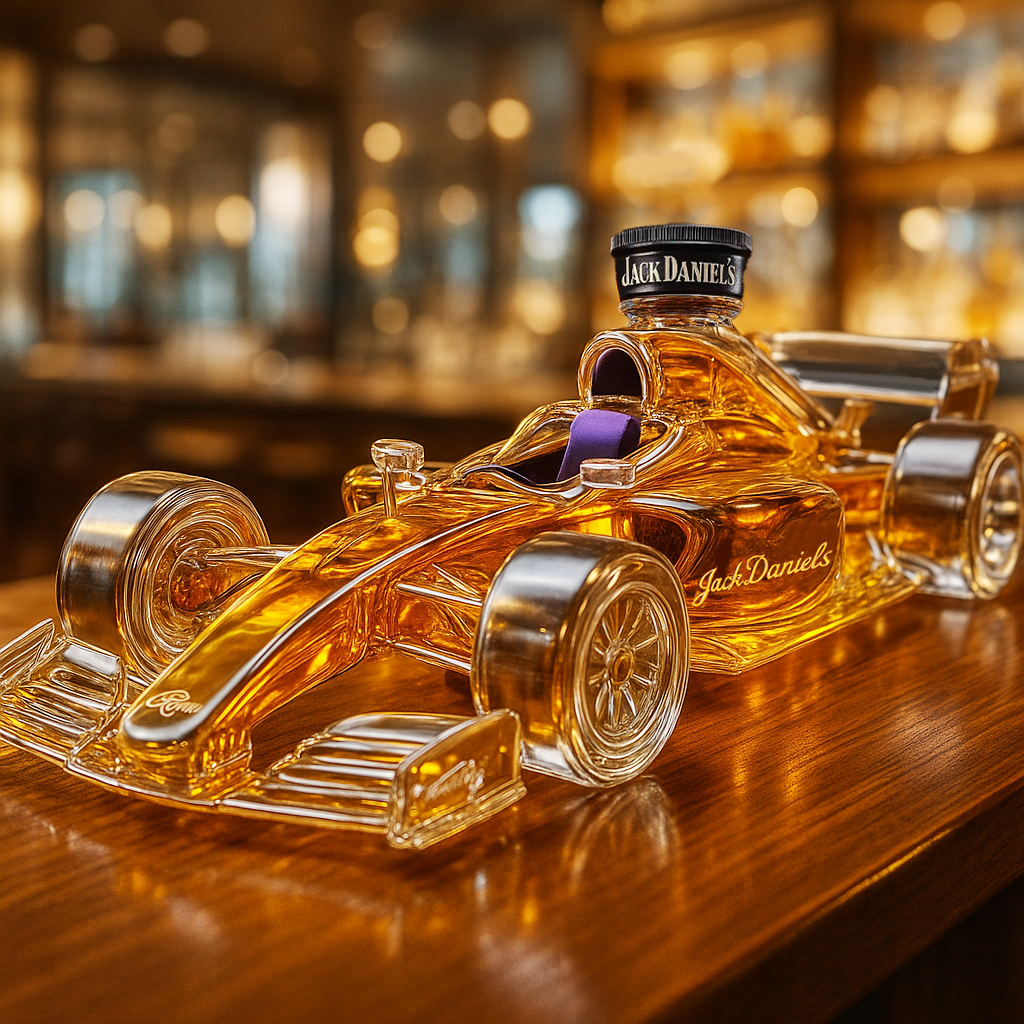 F1 Race Car-Shaped Whiskey Bottle