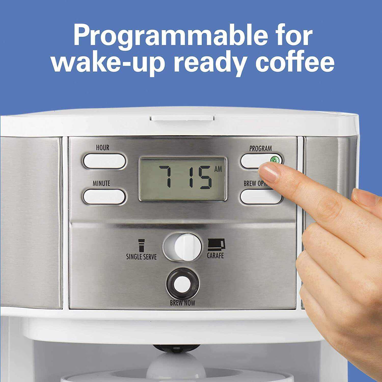 2-Way 12 Cup Programmable Drip Coffee Maker & Single Serve Machine, Glass Carafe, Auto Pause and Pour, Black (49980A)