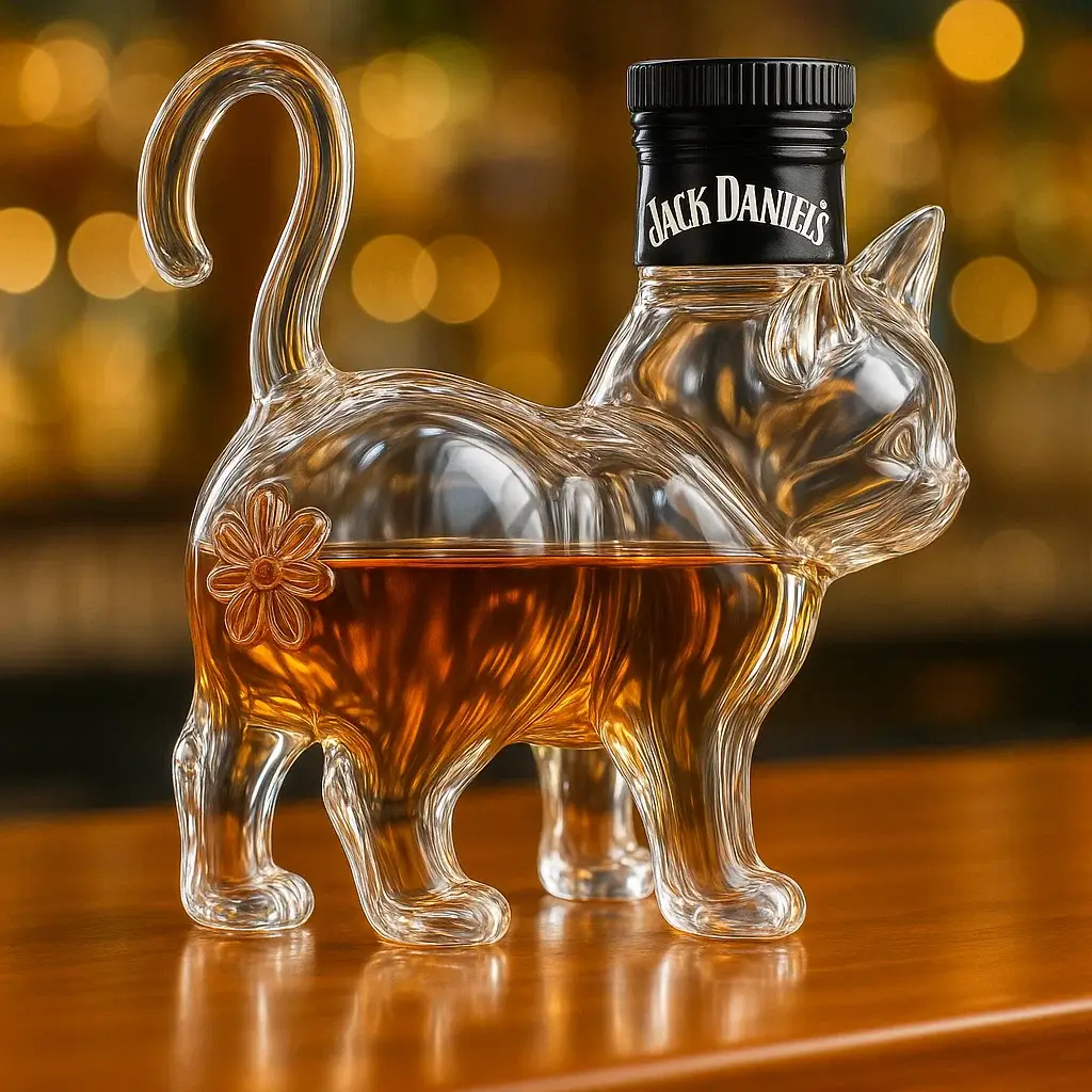 Funny Cat-Bottom Whisky Bottle