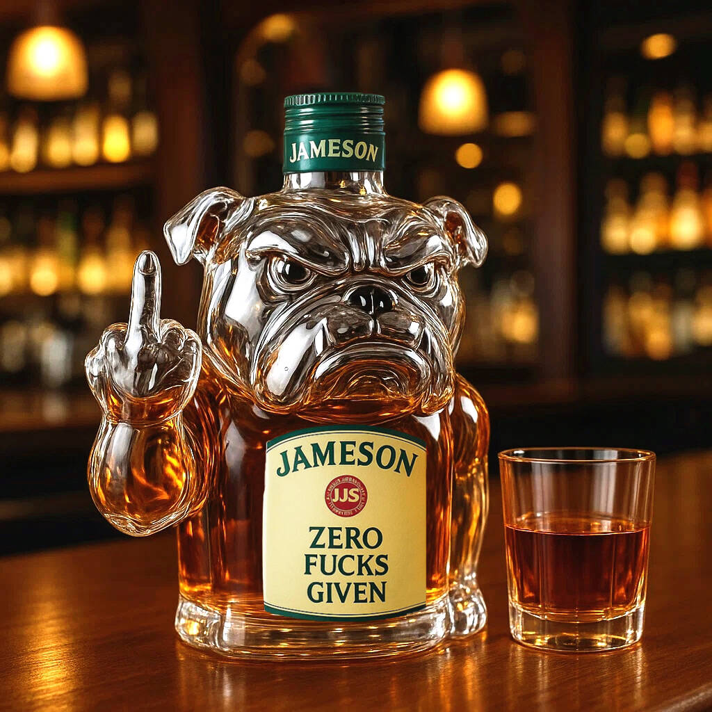 Swear Bulldog Whiskey Bottle