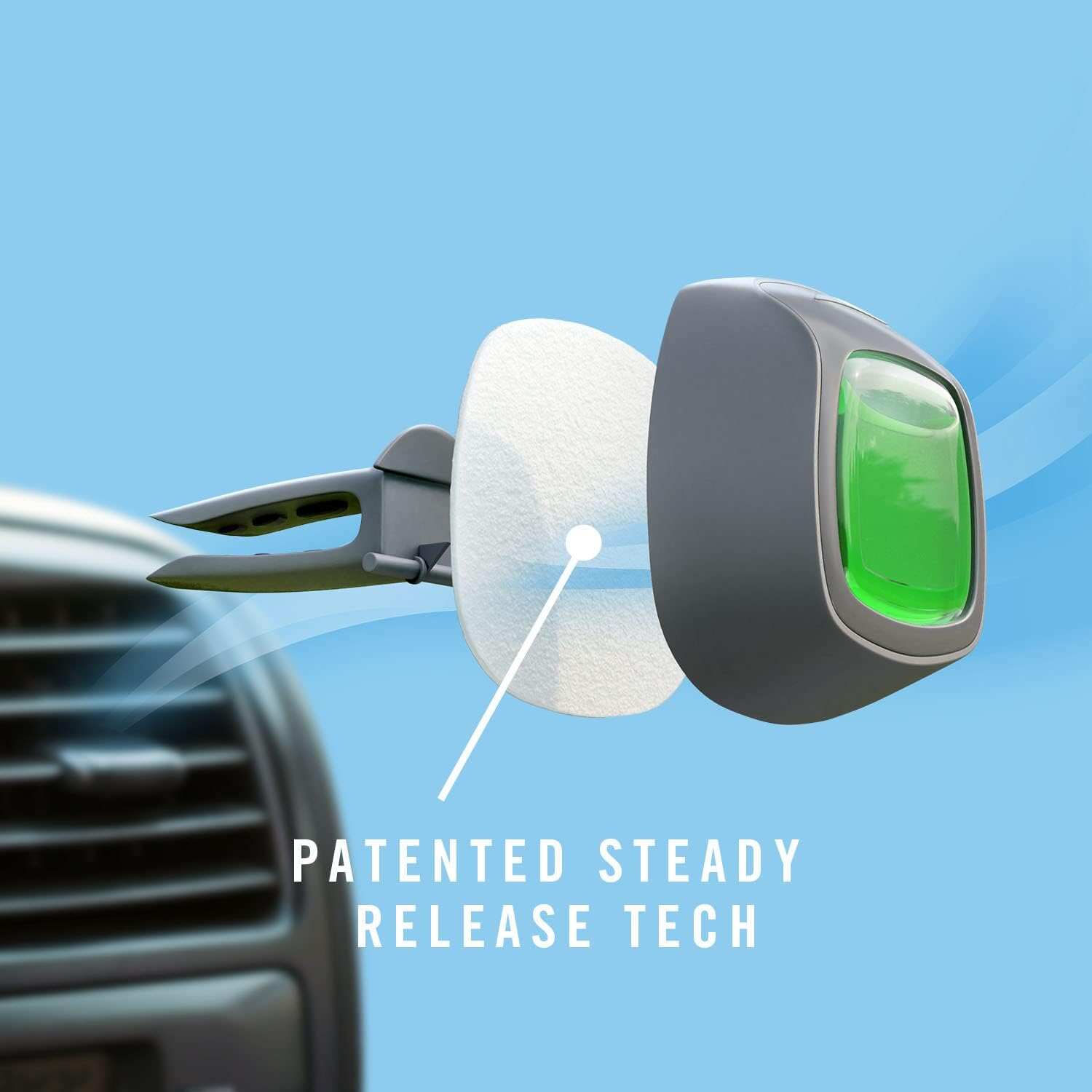 Febreze Car Air Fresheners, New Car Scent, Odor Eliminator for Strong Odors Car Vent Clips (2 Count)