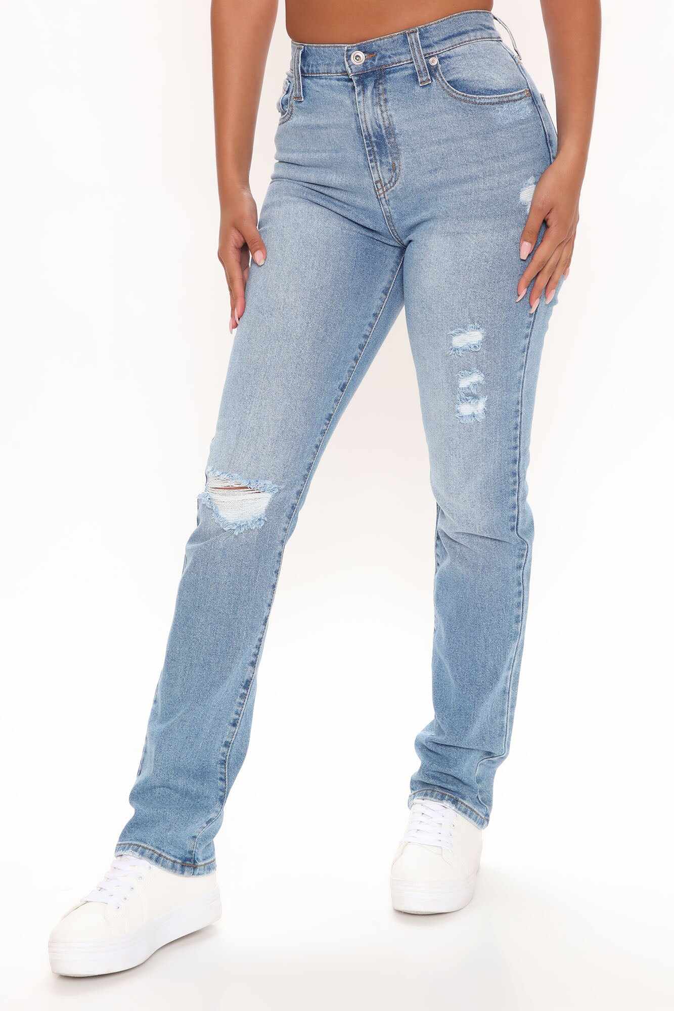 Replay Of The 90's Slim Straight Leg Jeans - Medium Blue Wash