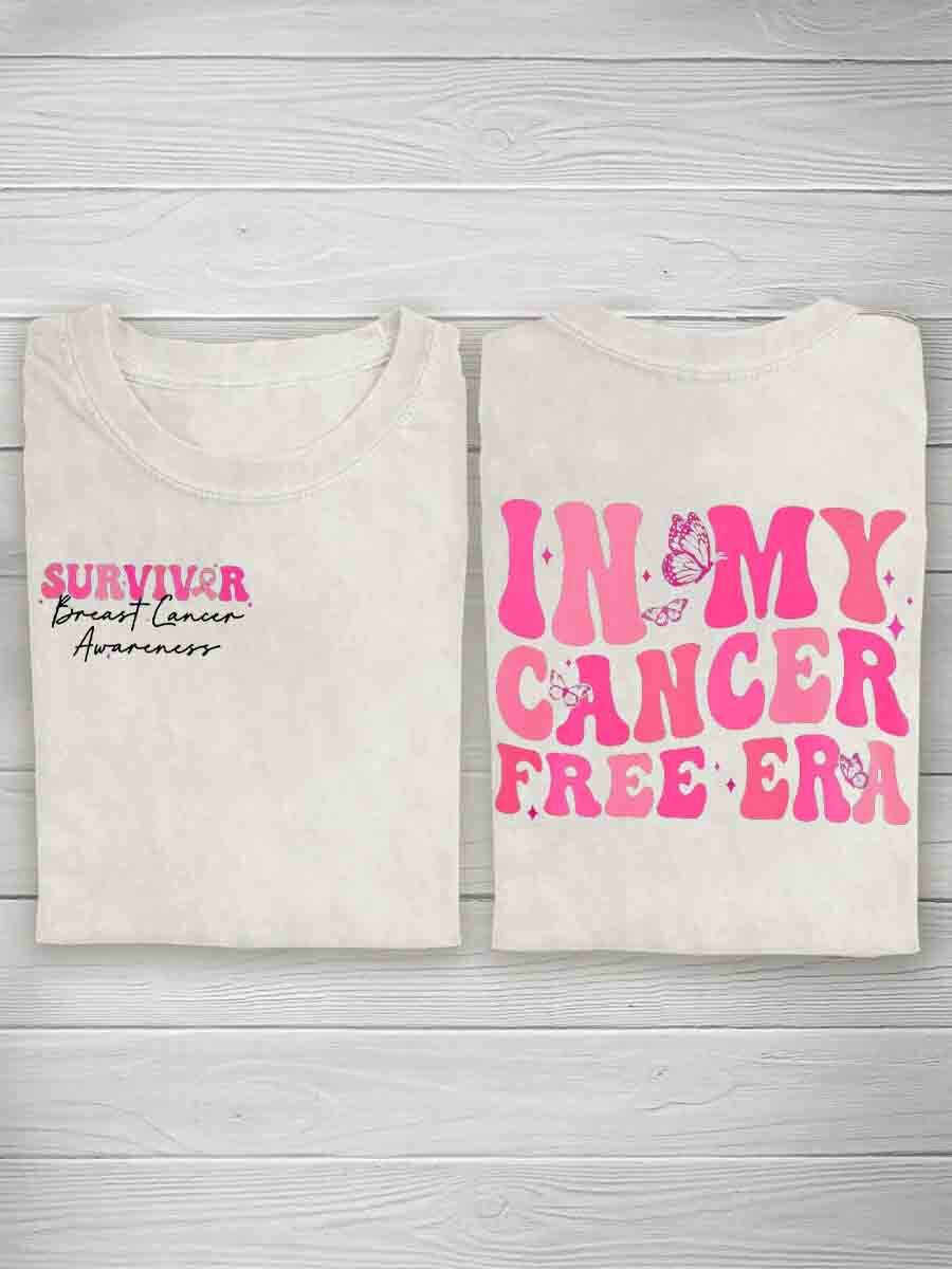In My Cancer Free Era October Pink Art Print Casual T-Shirt