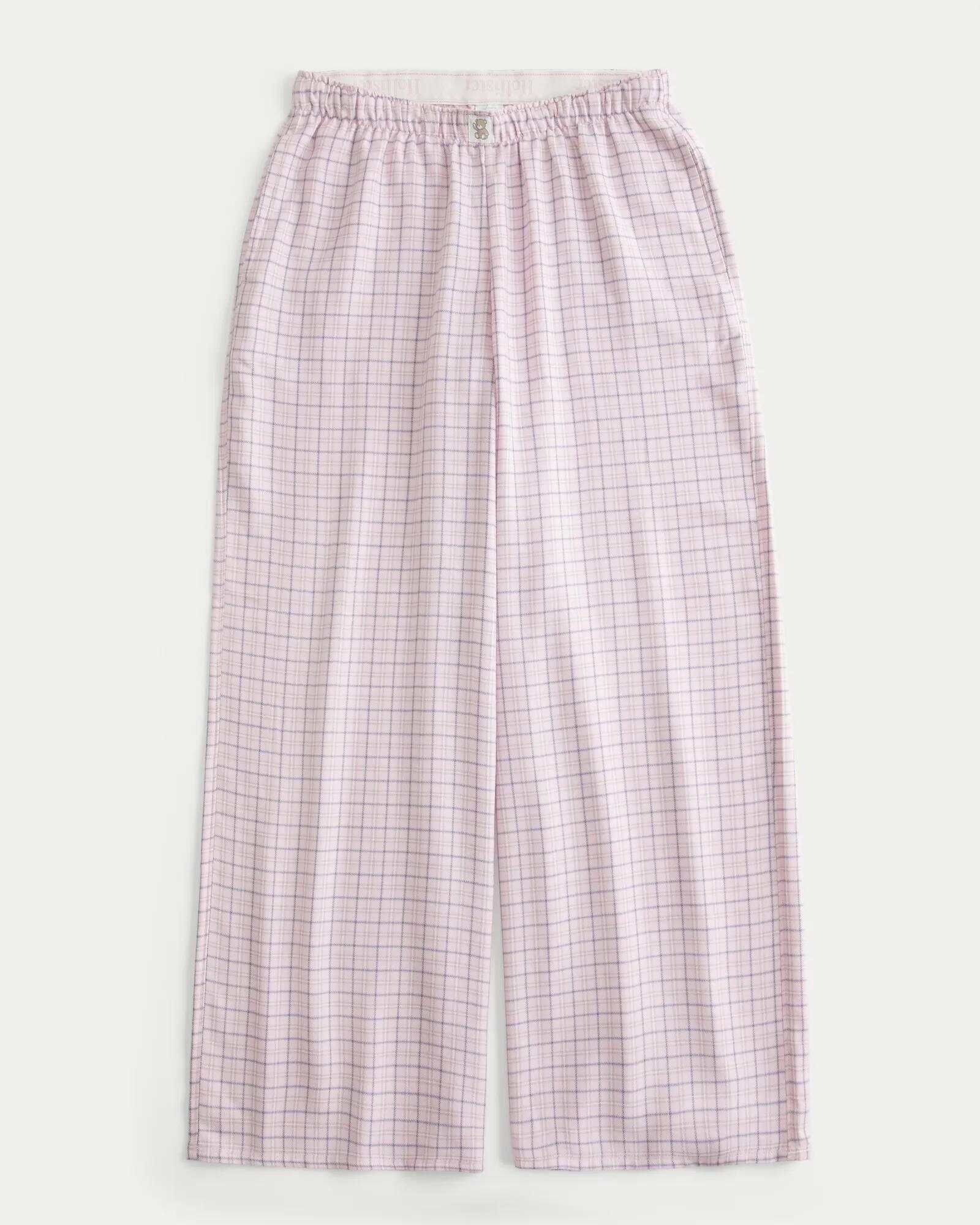 Number Graphic Baggy Flannel Pants