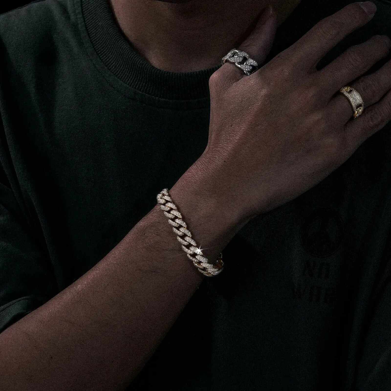 10mm S925 2 Row Moissanite Bubble Cuban Link Bracelet