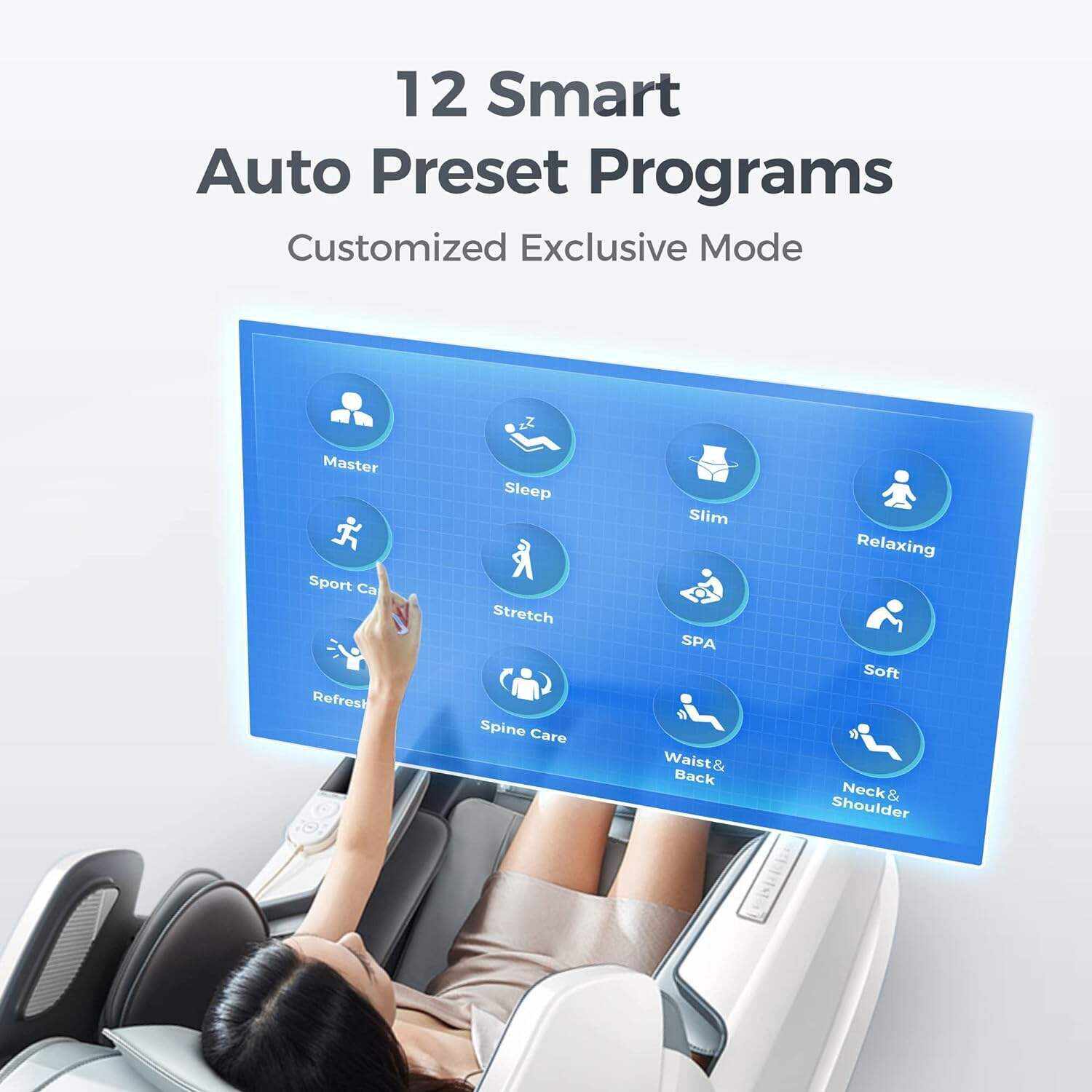 iBooMas Zero Gravity Massage Chair,2023 Massage Chair Full Body Ozone with Back and Calf Heating,Auto Leg Extension,APP Control,SL Track,Thai Stretch,Foot Rollers,Airbags,Bluetooth,R8606(Blue)