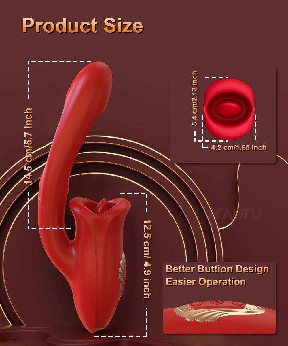 Powerful Tongue Licking Dildo Vibrator – G-Spot & Clitoris Stimulator