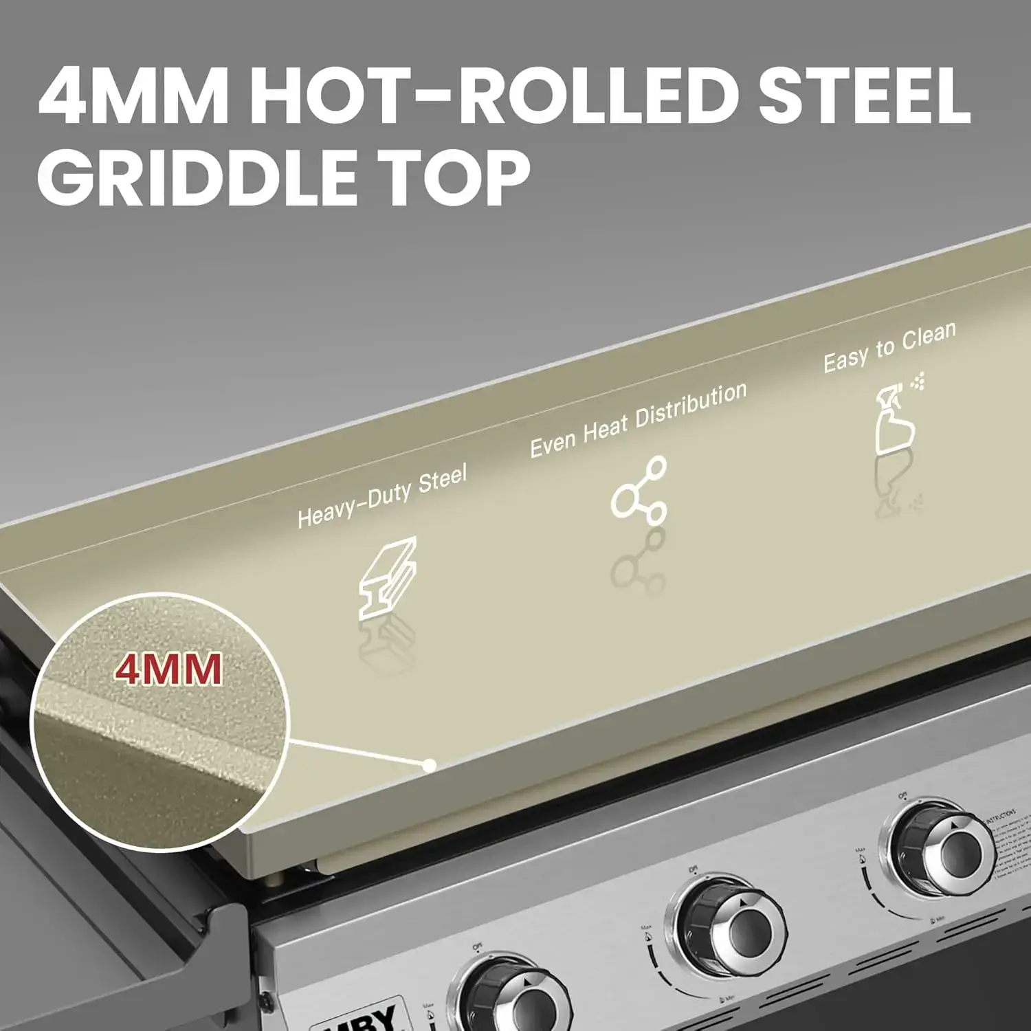 Foldable Outdoor Flat Top Gas Griddle - 50,000 BTU, 540 Sq In Cooking Area, Rolling Wheels, Folding Side Shelves for Camping, Backyard BBQ, Black