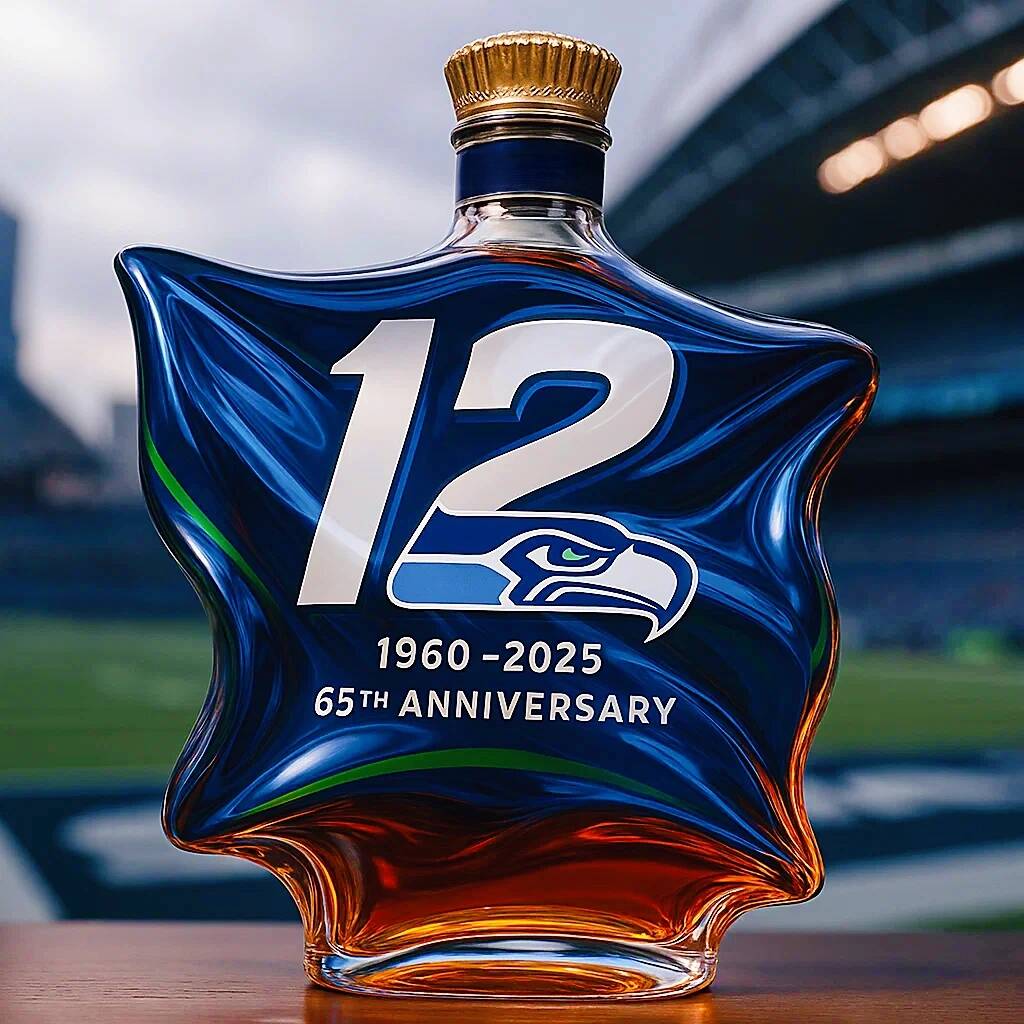 12th Man Flag 65th Anniversary Whisky Bottle