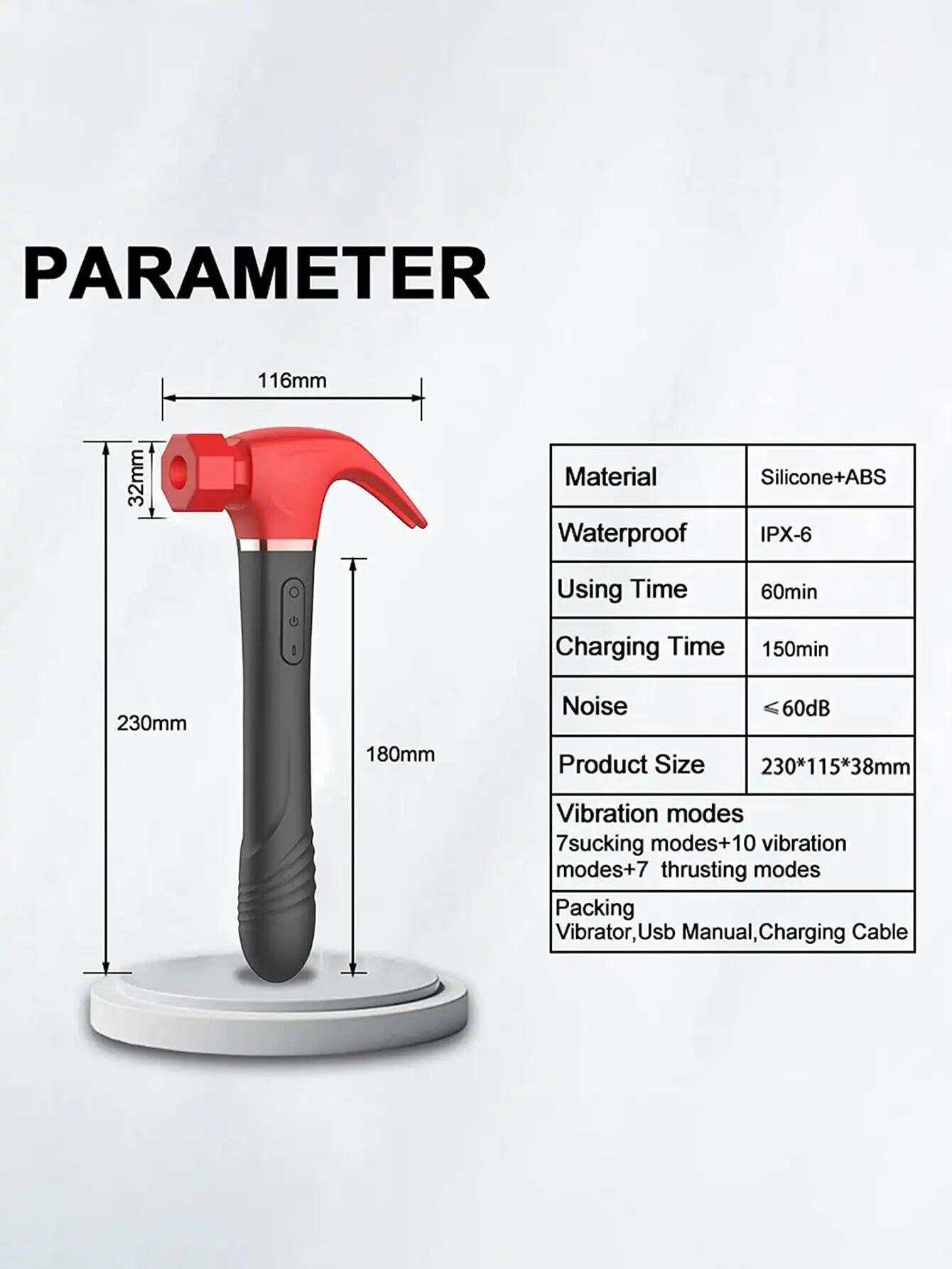 Hammer Suction Disc Vibrator – Multi-Zone Pleasure Device with Licking, Suction & Telescopic Thrusting