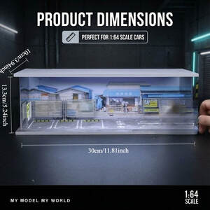 1:64 Scale Urban Graffiti Parking Diorama Display Case – Street Style Scene for Diecast Cars