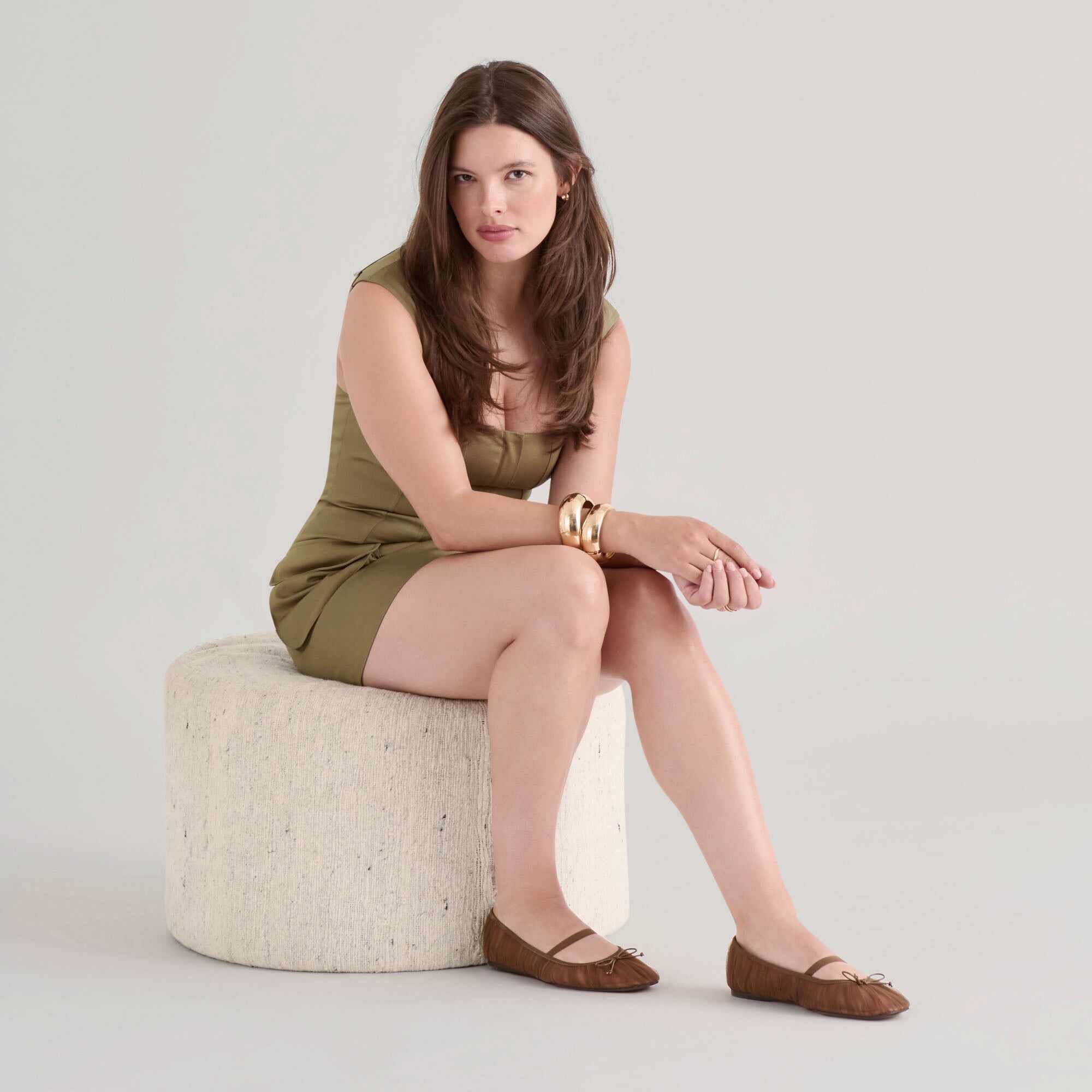 RAEVEN BALLET FLATS MID BROWN TULLE
