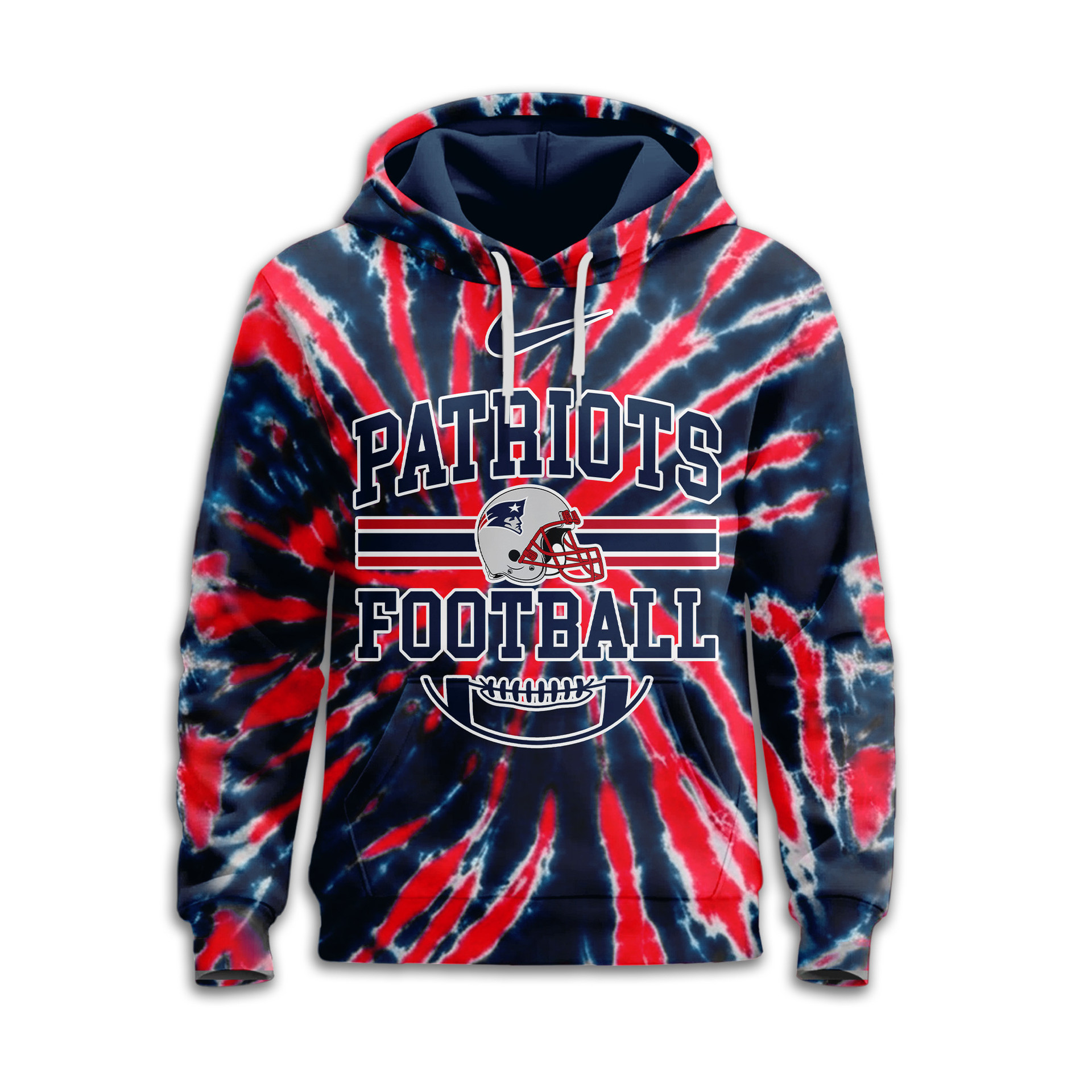 New England Patriots | Premium NFL Tie Dye 3D Hoodie TD