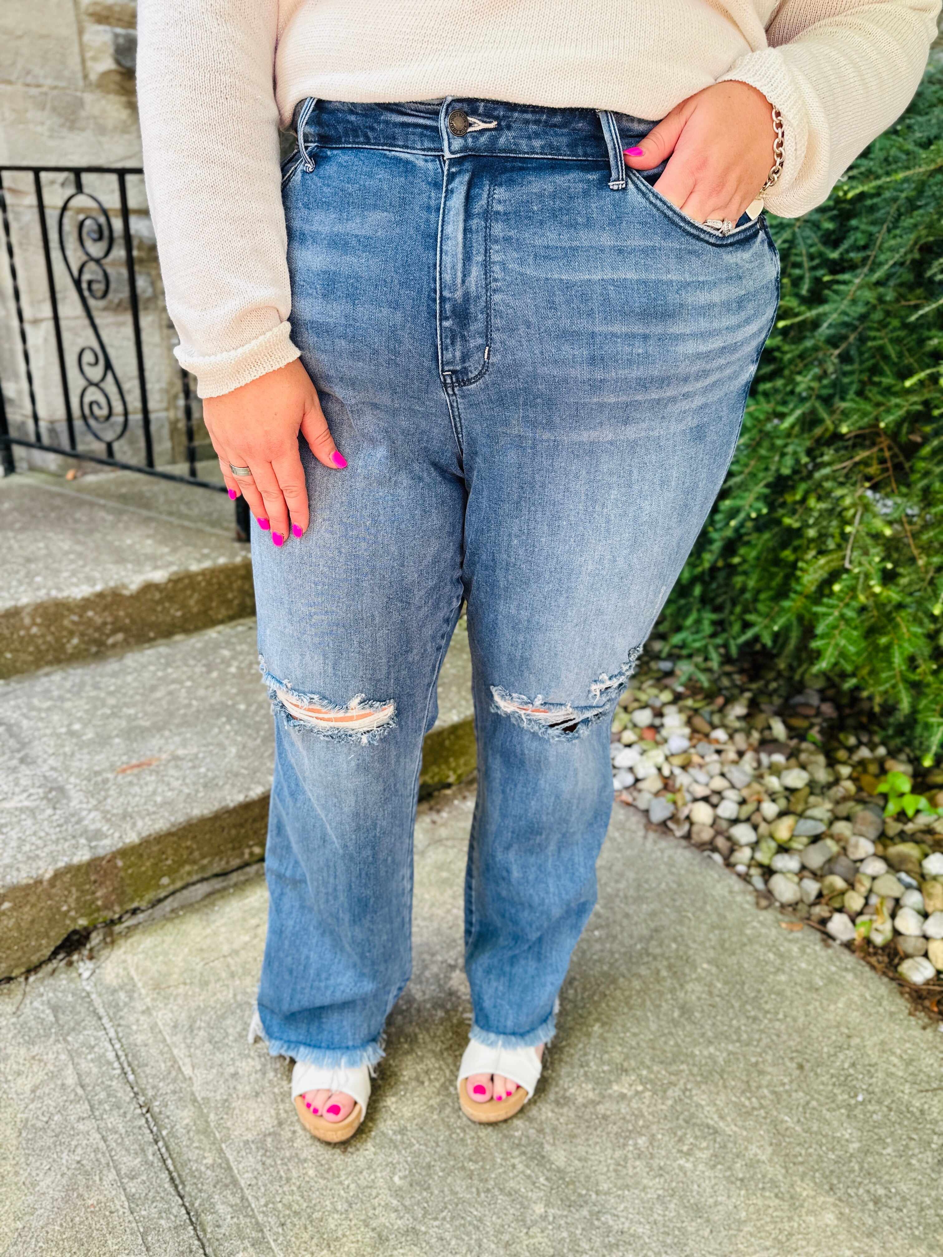 REG/CURVY Straight Up Wide Leg Straight Jeans