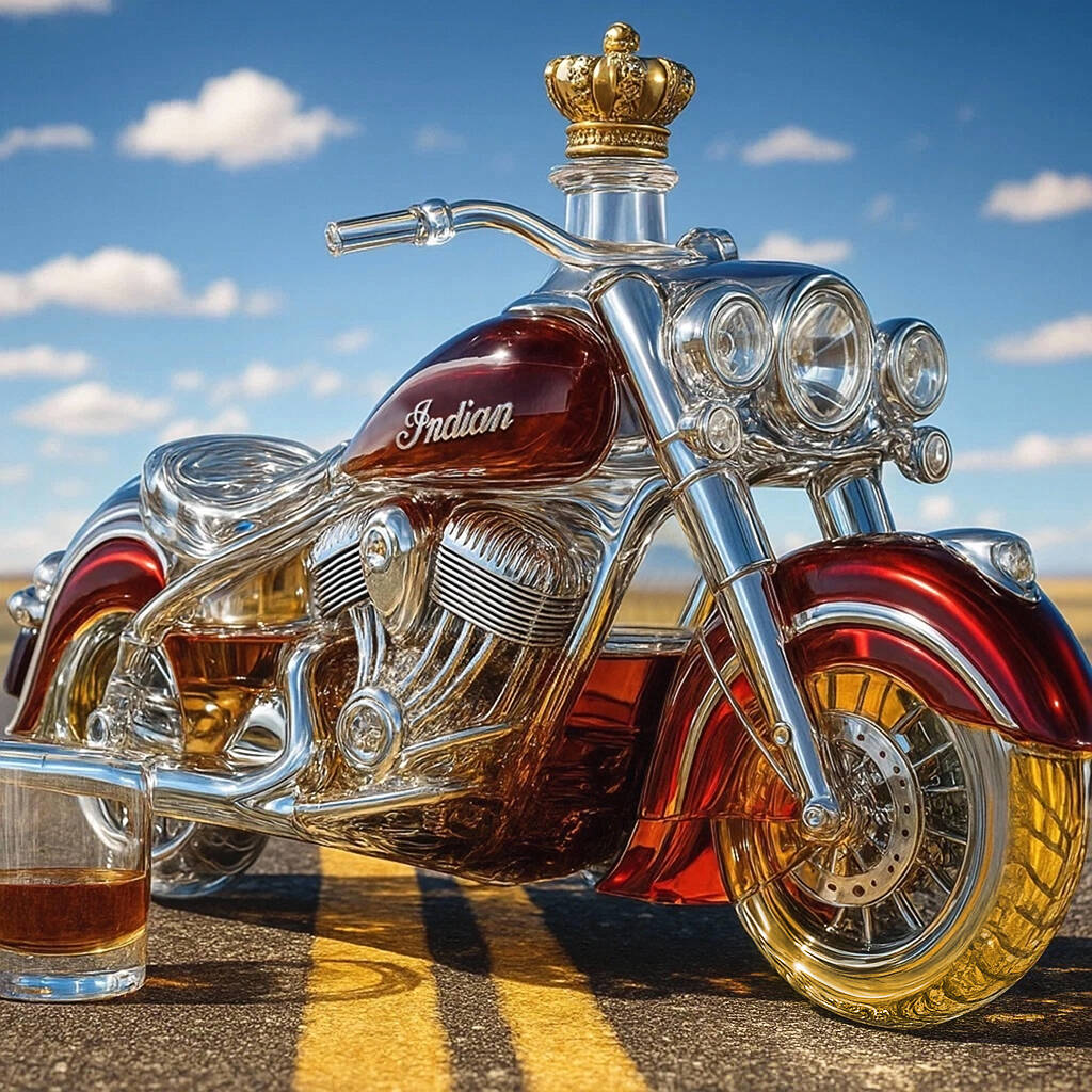 Indian motorcycle Whisky collector's bottle
