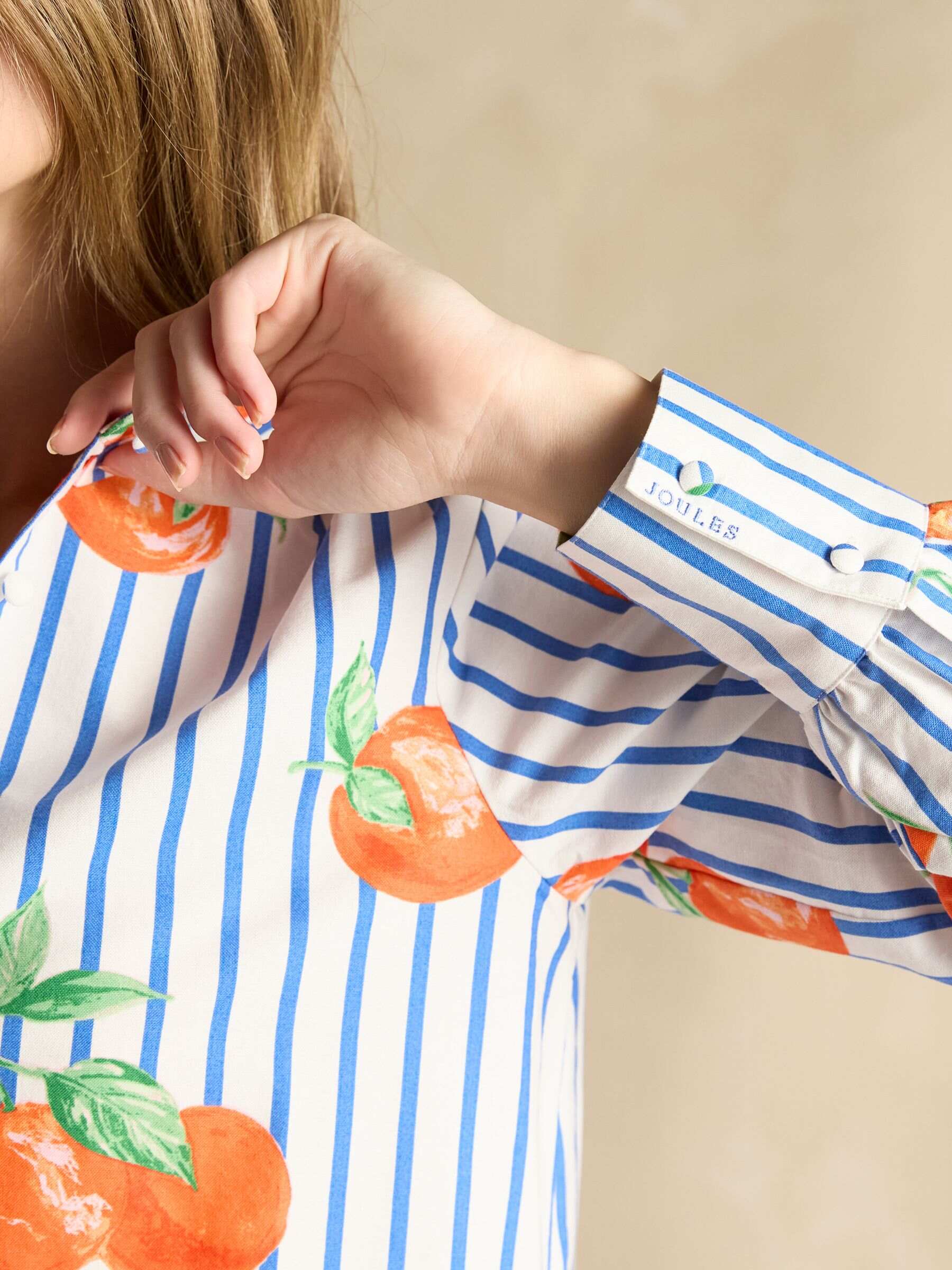Phoebe Orange Print Cotton Shirt Dress