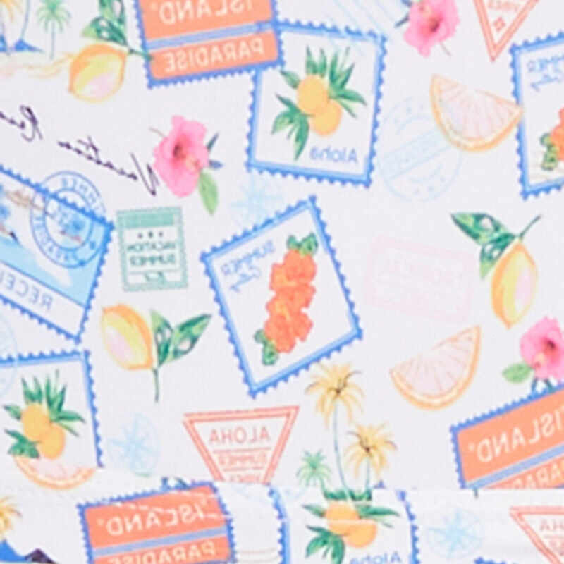 Plus Size Tropical Stamp Print Sarong Cover Up