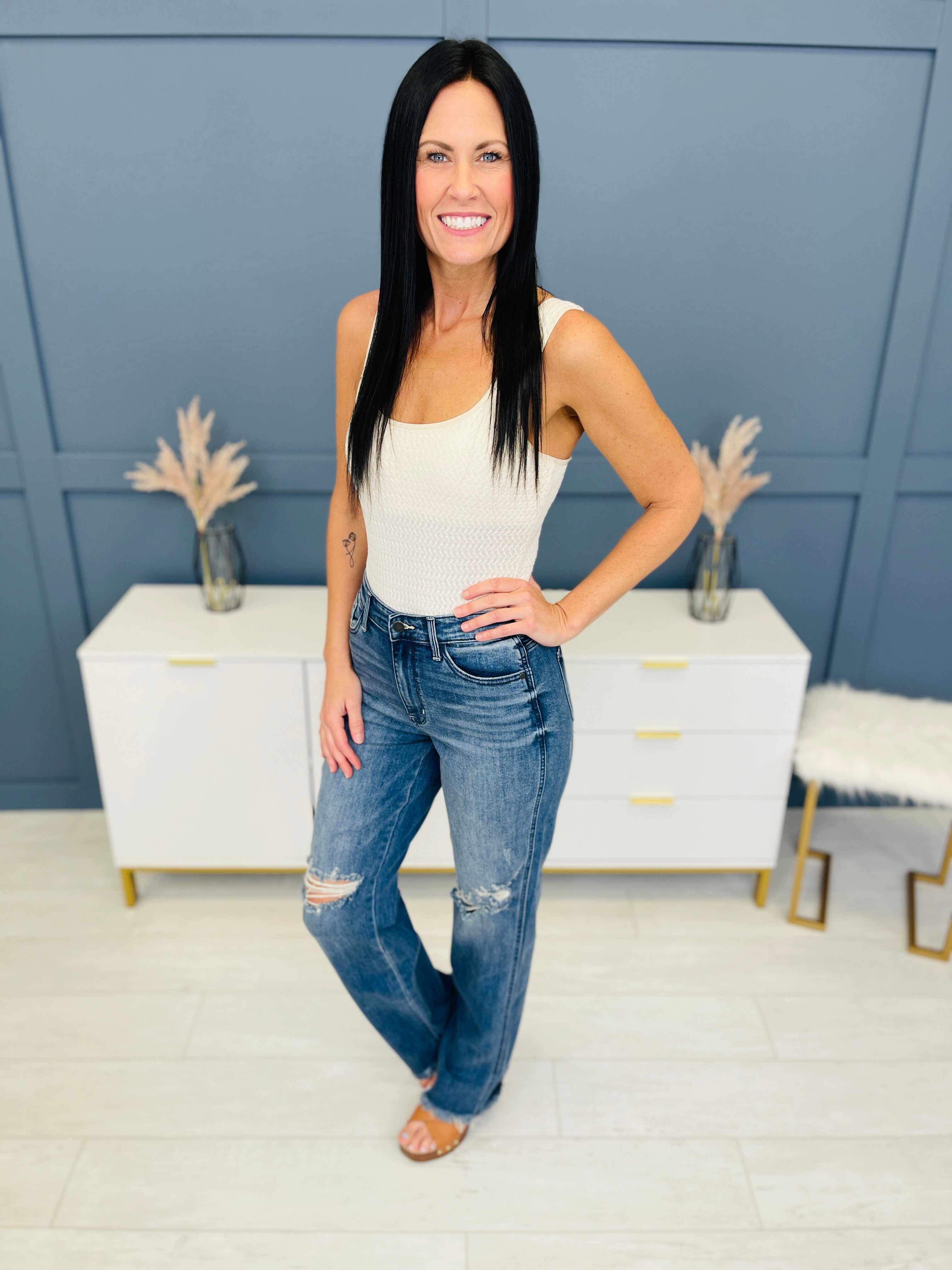 REG/CURVY Straight Up Wide Leg Straight Jeans