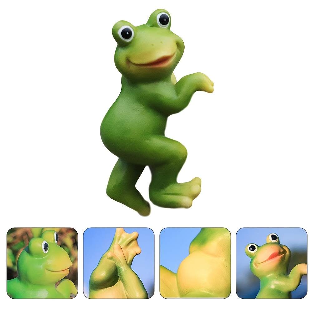 3pcs/set Cute Frog Figurines Hanging Animal Statue, Resin Pot Hanging Climbing Frog Sculpture Outdoor Statues Ornaments Decor For Flower Pot/Fence, Yard Art Figurines For Patio Lawn House