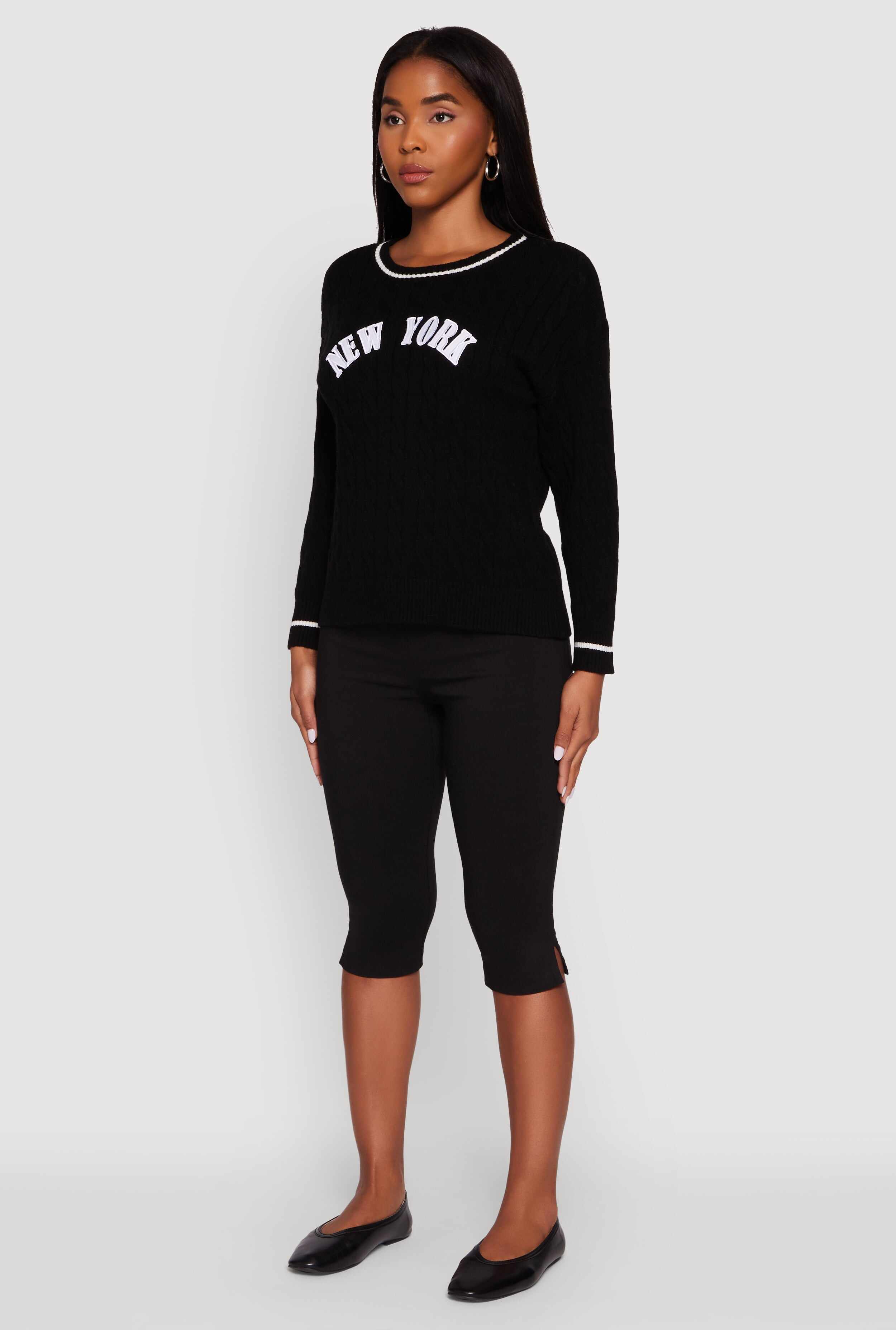 New York Graphic Cable Knit Sweater