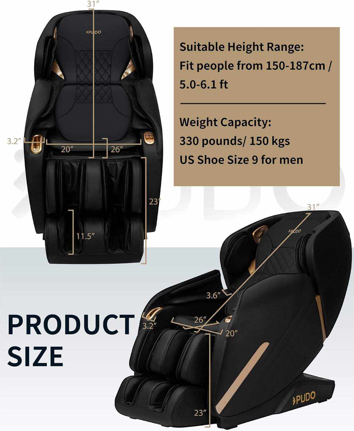 PUDO 2023 4D Massage Chair Full Body | Zero Gravity Shiatsu Massage Chairs Recliner with AI Voice with Heated SL Track Bluetooth Speaker Airbag Yoga Stretch, Foot Roller Auto Legrest (Beige)
