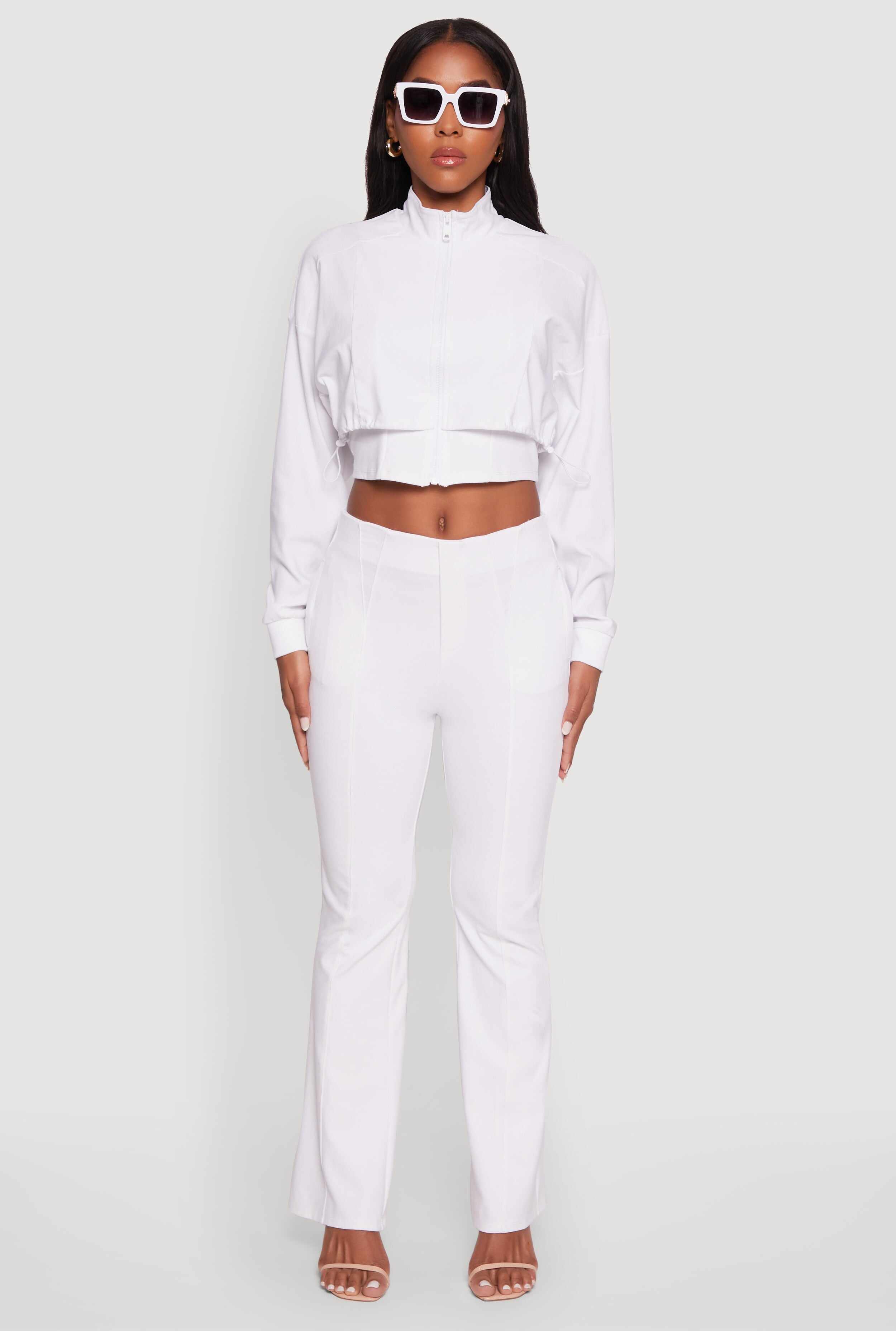 Pull On Pintuck Flared Pants