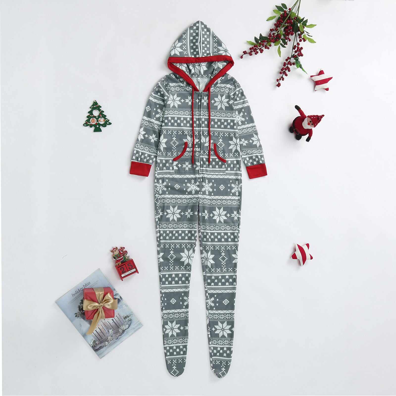 Family Christmas Matching One-Piece Pullover Pajama Set