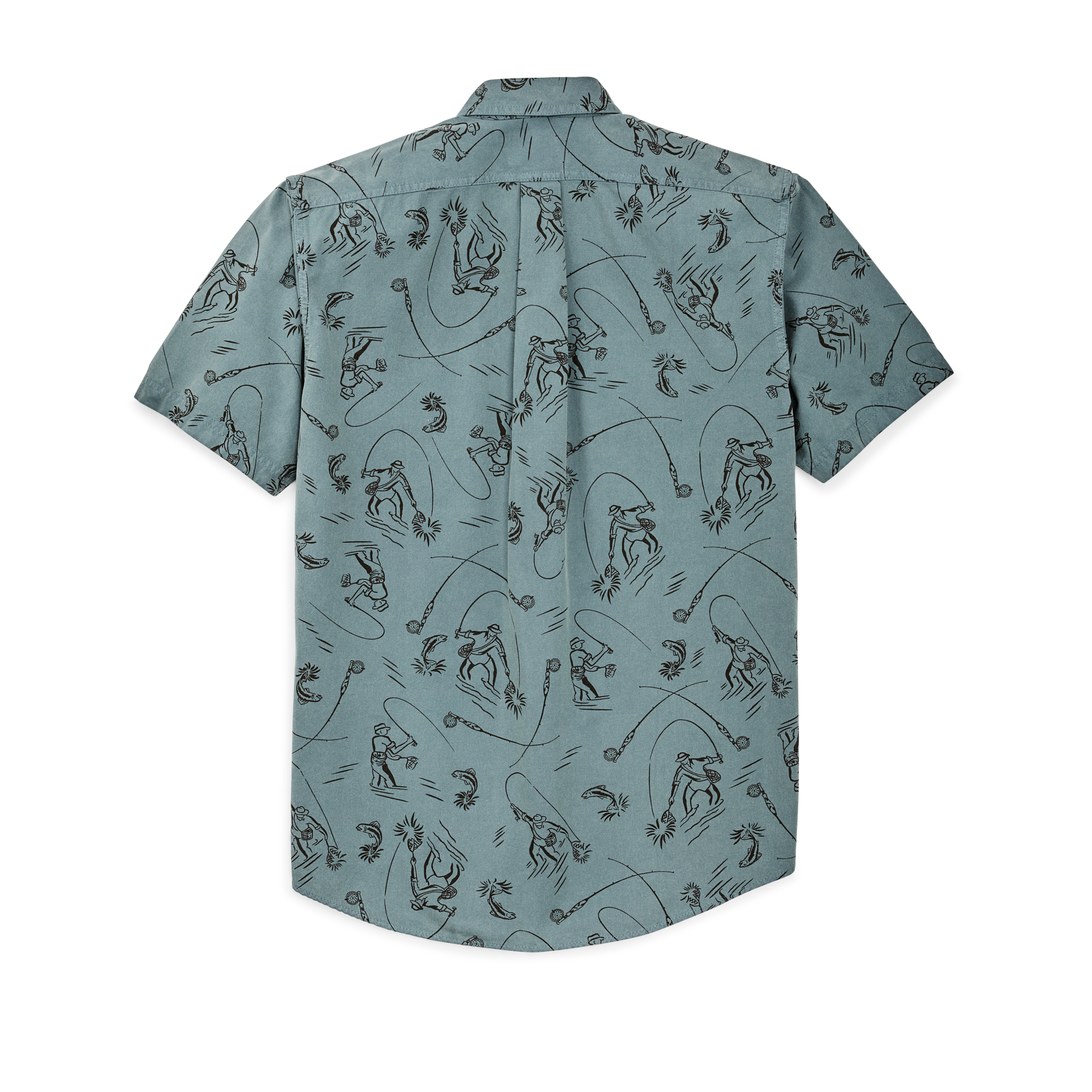 Short Sleeve Lightweight Alaskan Guide Shirt  - Blue Gray / Fly Fishing