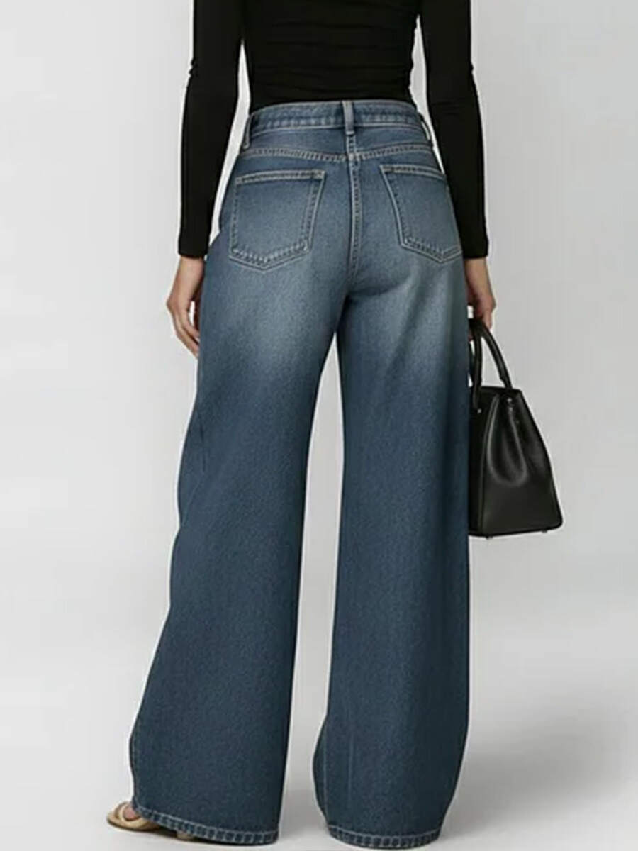 🔥Summer Arrivals🌟Women's New High-waisted Casual Loose Wide-leg Jeans