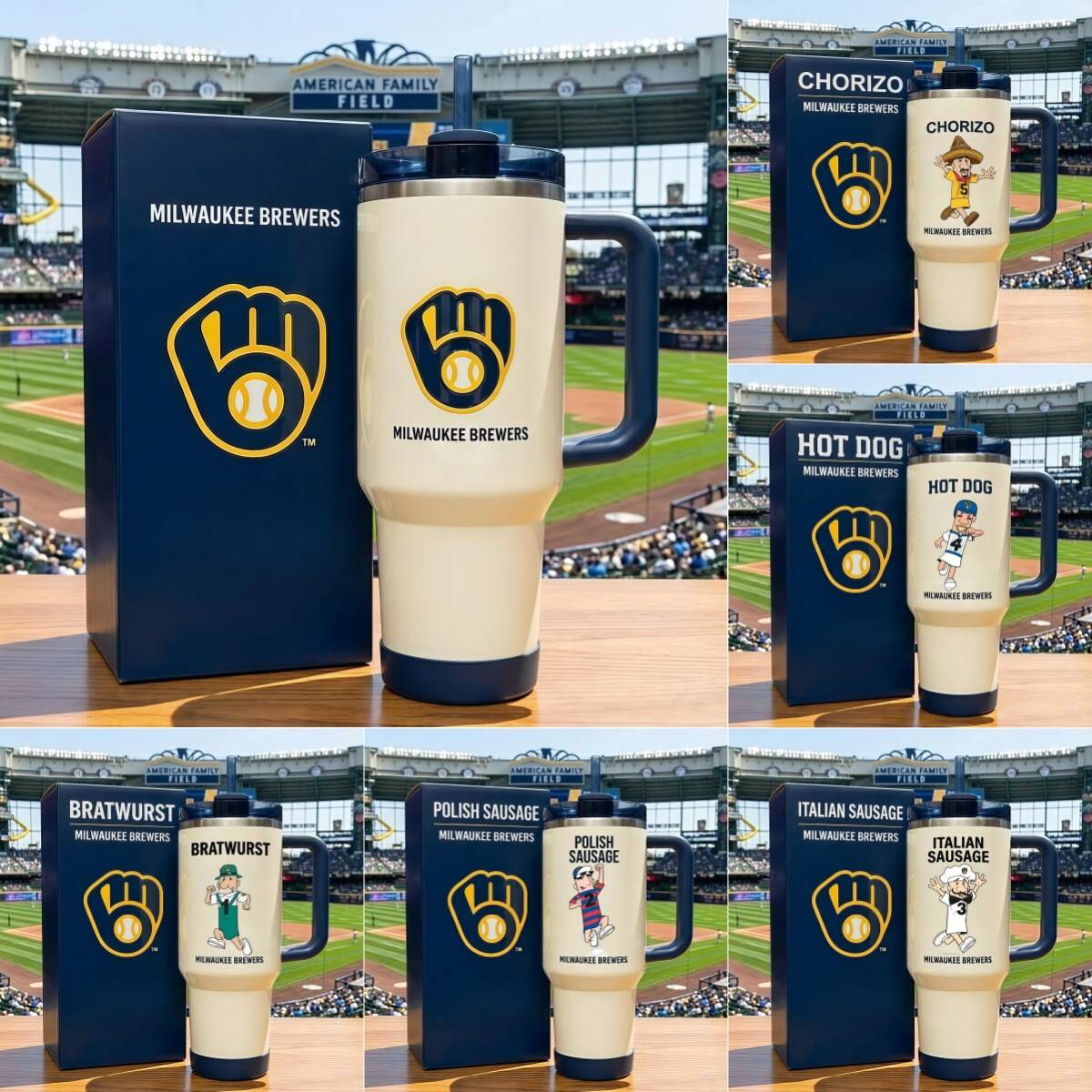 Milwaukee Brewers Sausage Series Collector Edition Stanley Tumbler
