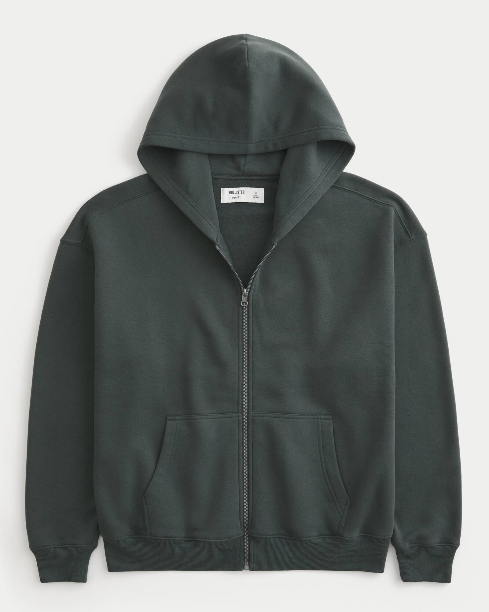 Boxy Camo Zip-Up Hoodie