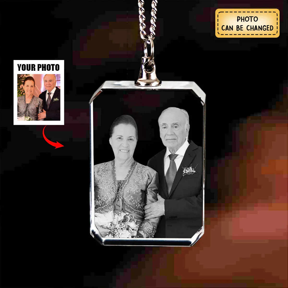 National Parents' Day♥ For Memorial - I Will Carry You With Me Until I See You Again Transparent Photo Custom Necklace