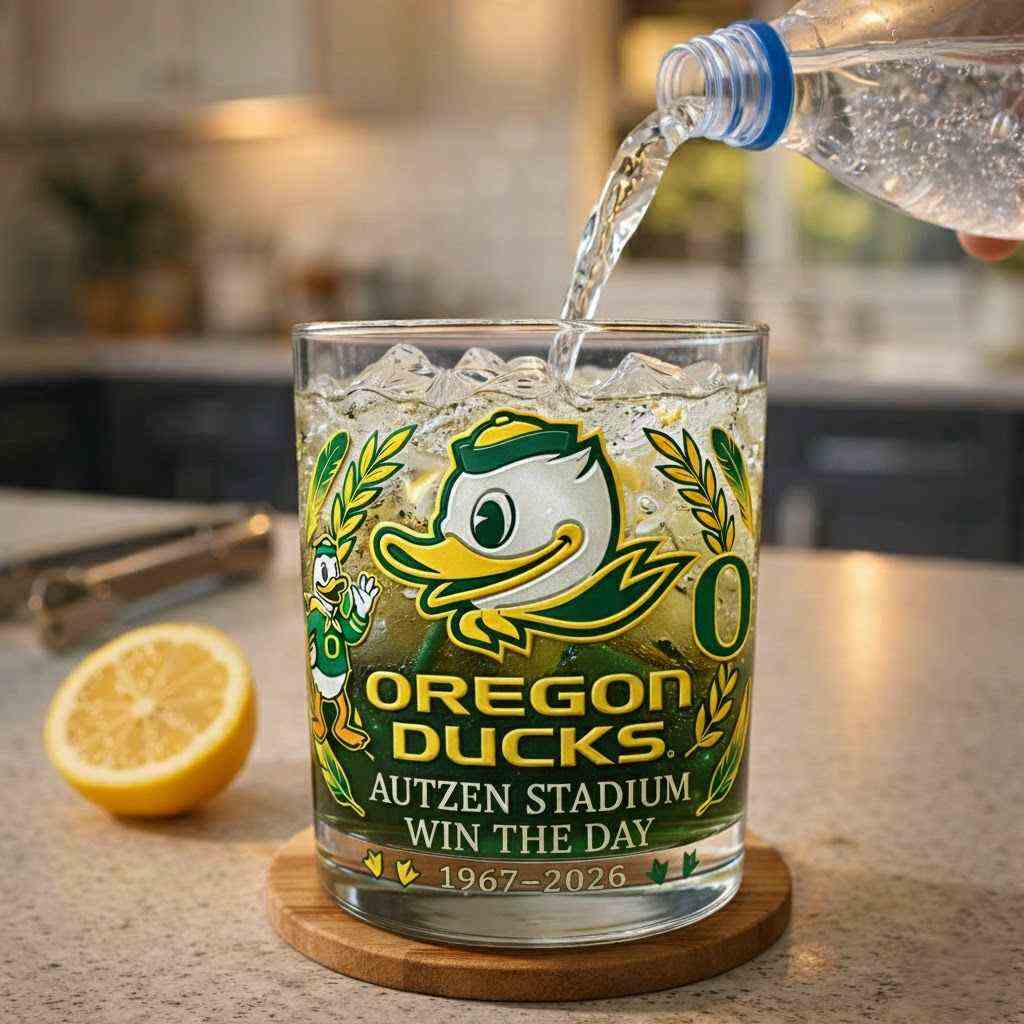 Oregon Ducks Autzen Stadium Heritage Rocks Glass