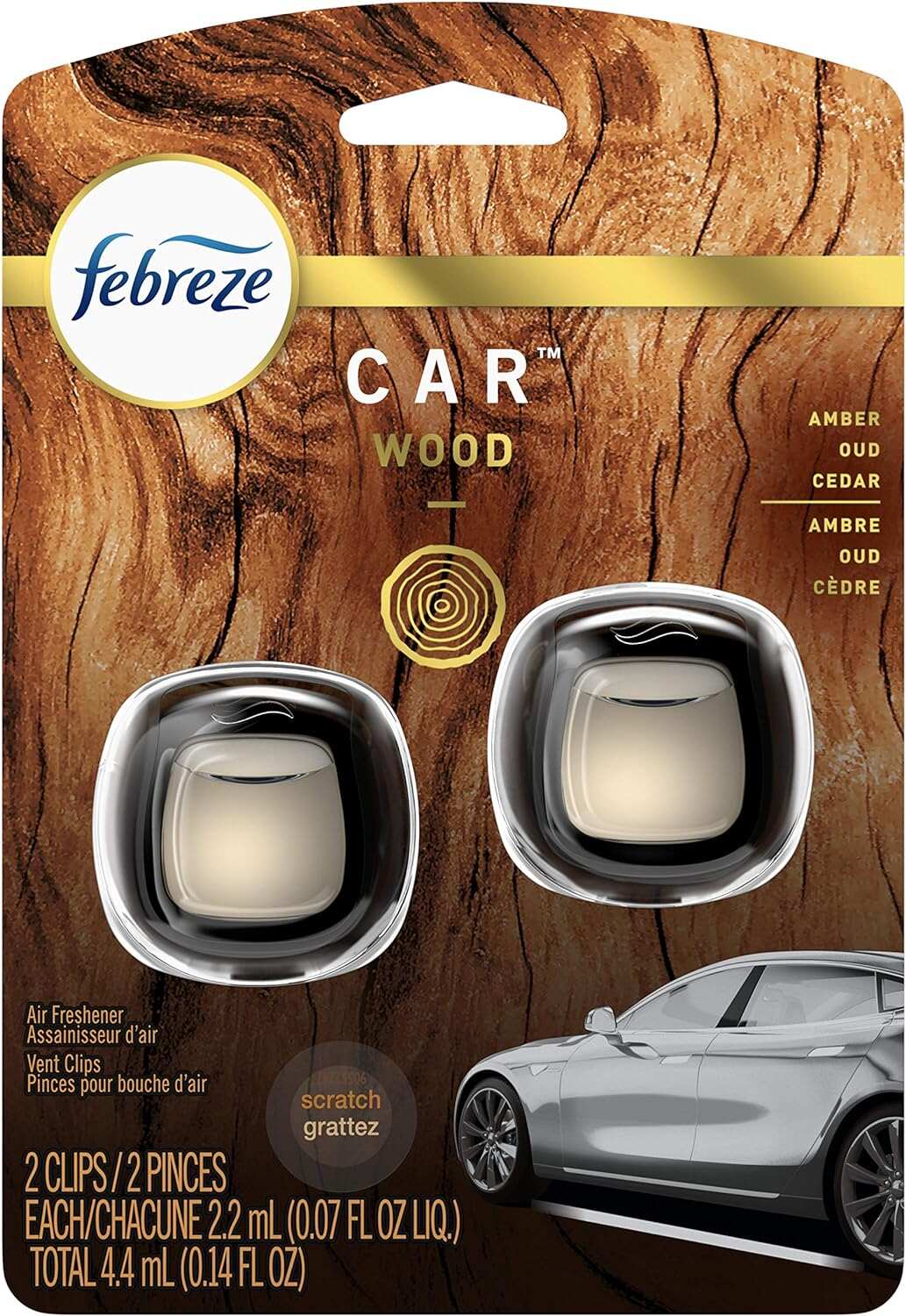 Febreze Car Air Fresheners, New Car Scent, Odor Eliminator for Strong Odors Car Vent Clips (2 Count)