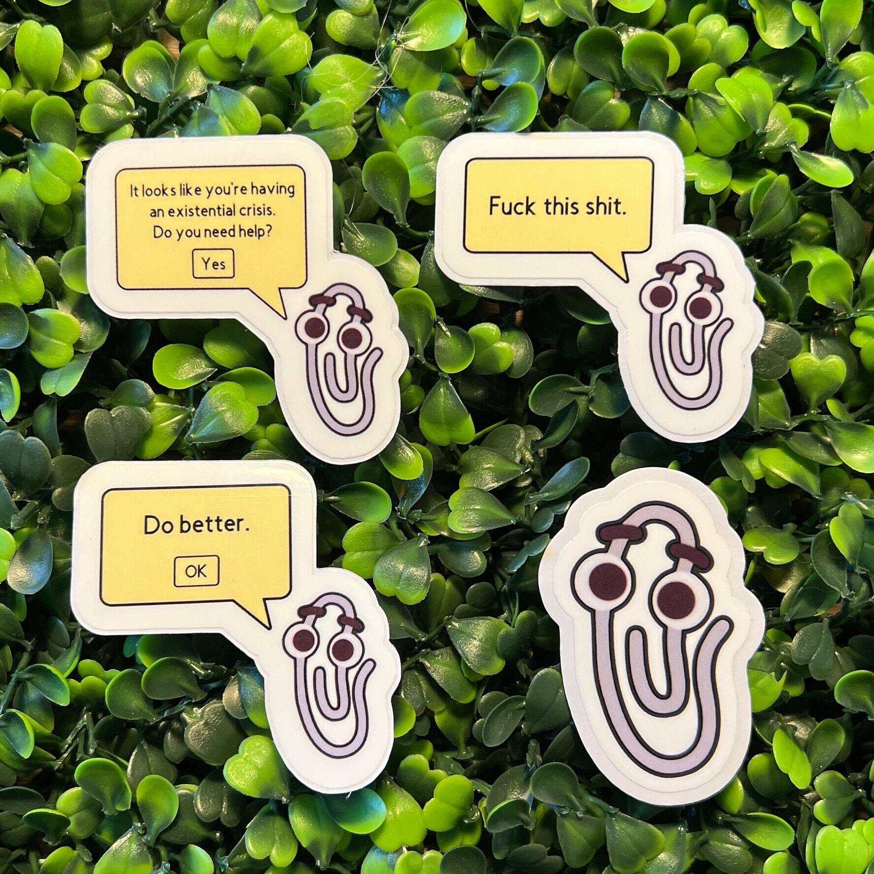 📎Clippy the Paperclip Funny Stickers / WATERPROOF / Easy Peel