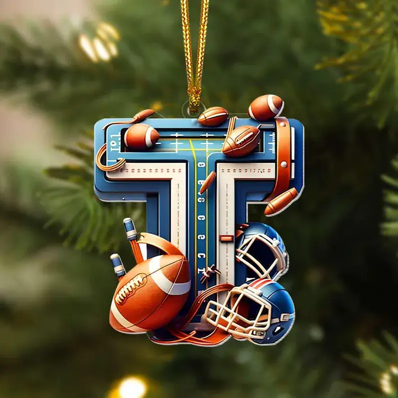 Personalized Alphabet Letter Football Ornament