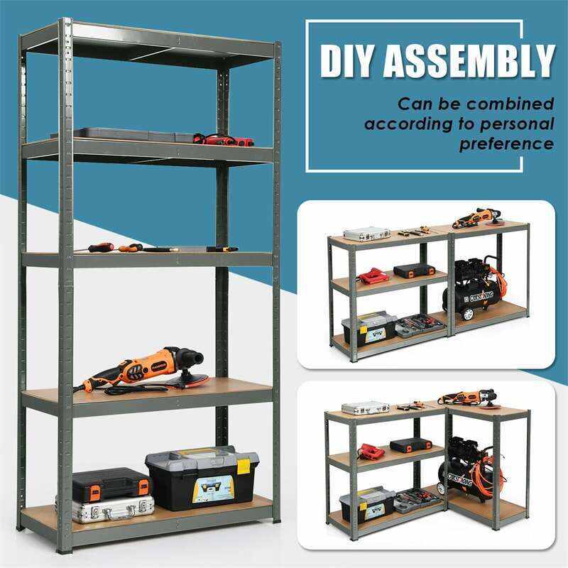 72 Inch 5-Shelf Steel Garage Storage Rack Display Stand with Adjustable Shelves