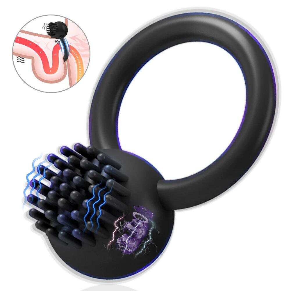 USB Rechargeable Silicone Vibrating Penis Ring – 10 Modes for Couples